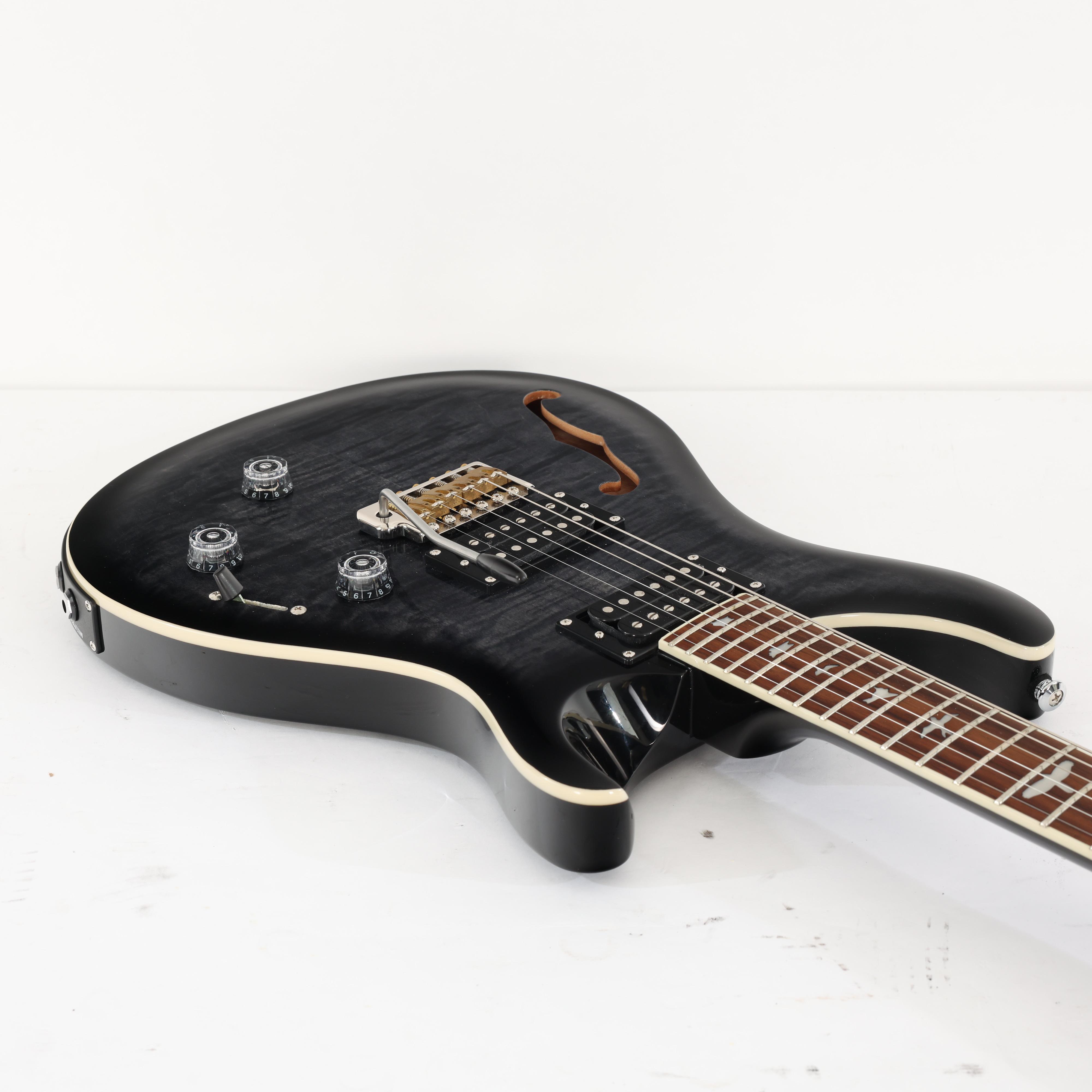 Second Hand PRS SE Custom 24 Semi-Hollow Piezo Electric Guitar Blackray Burst 580 - SH-241-6580 (8).jpg