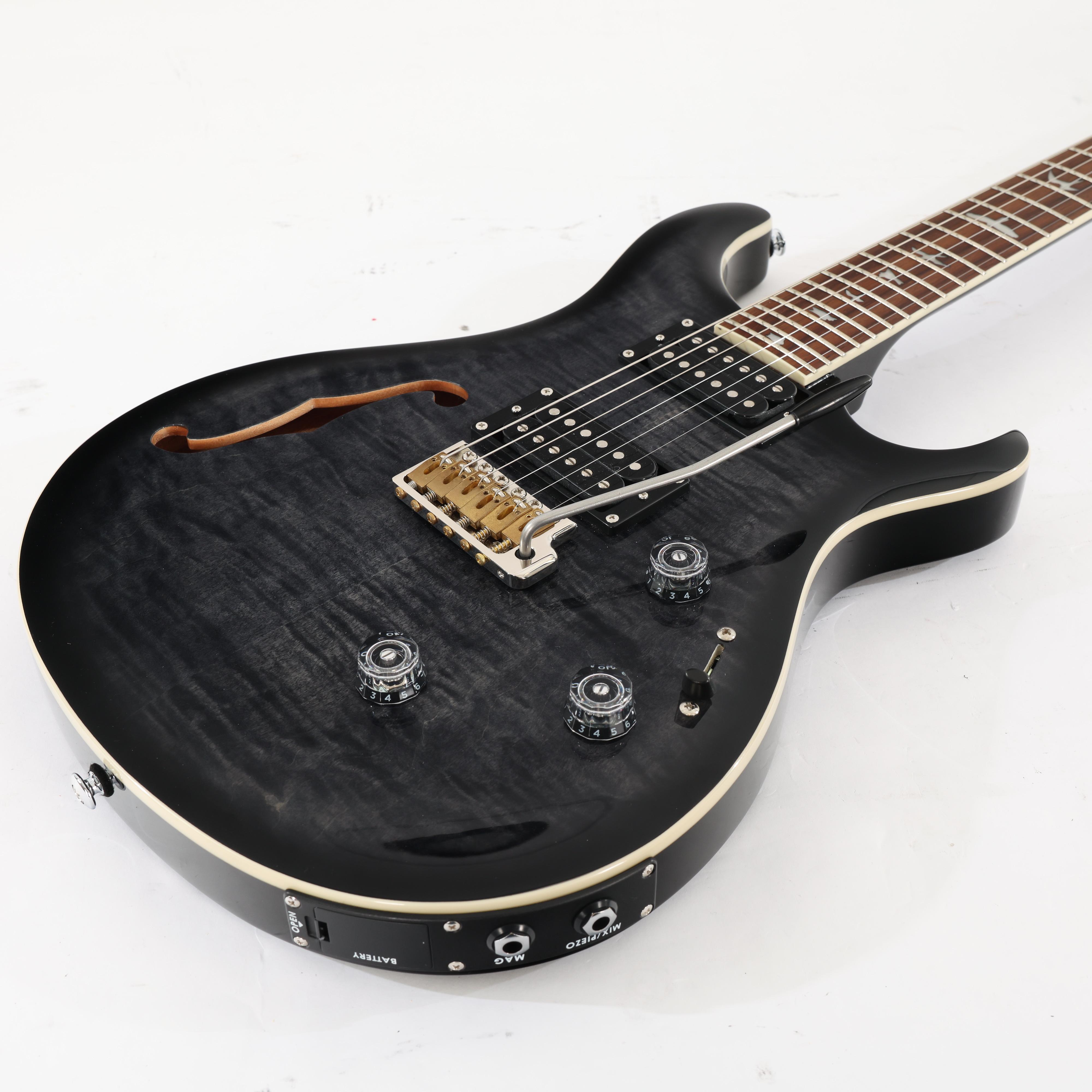 Second Hand PRS SE Custom 24 Semi-Hollow Piezo Electric Guitar Blackray Burst 580 - SH-241-6580 (5).jpg