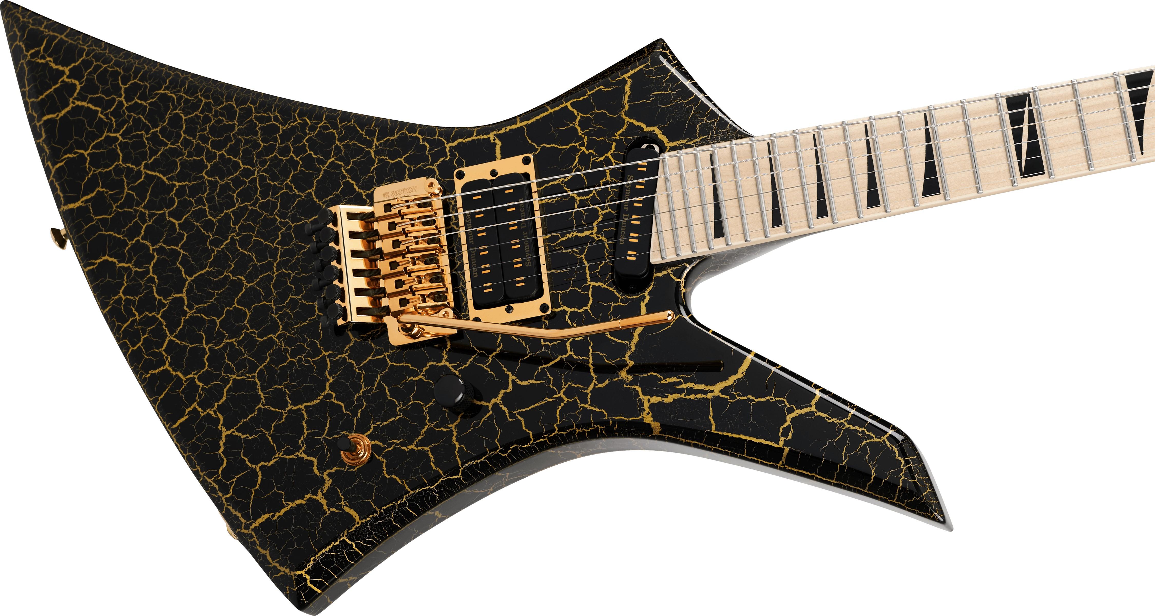 Jackson Pro Plus Series Brandon Ellis Signature Kelly KE27 Electric Guitar in Gold Crackle - 2919904500-Angle.jpg