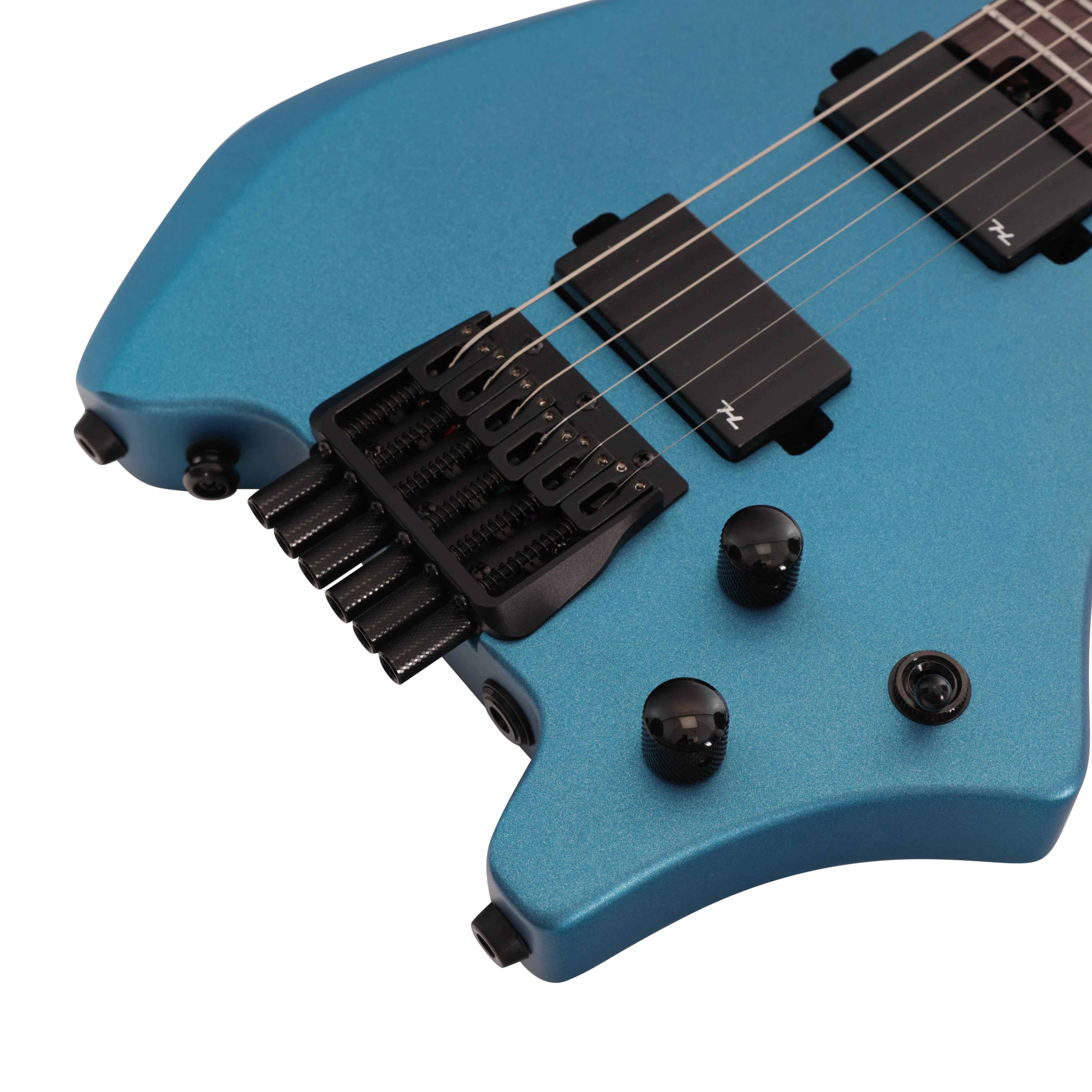 HILS NEXT HN3 Gen 1 Headless Electric Guitar in Satin Metallic Electric Blue - HN3SMEB-GEN1-Controls.jpg