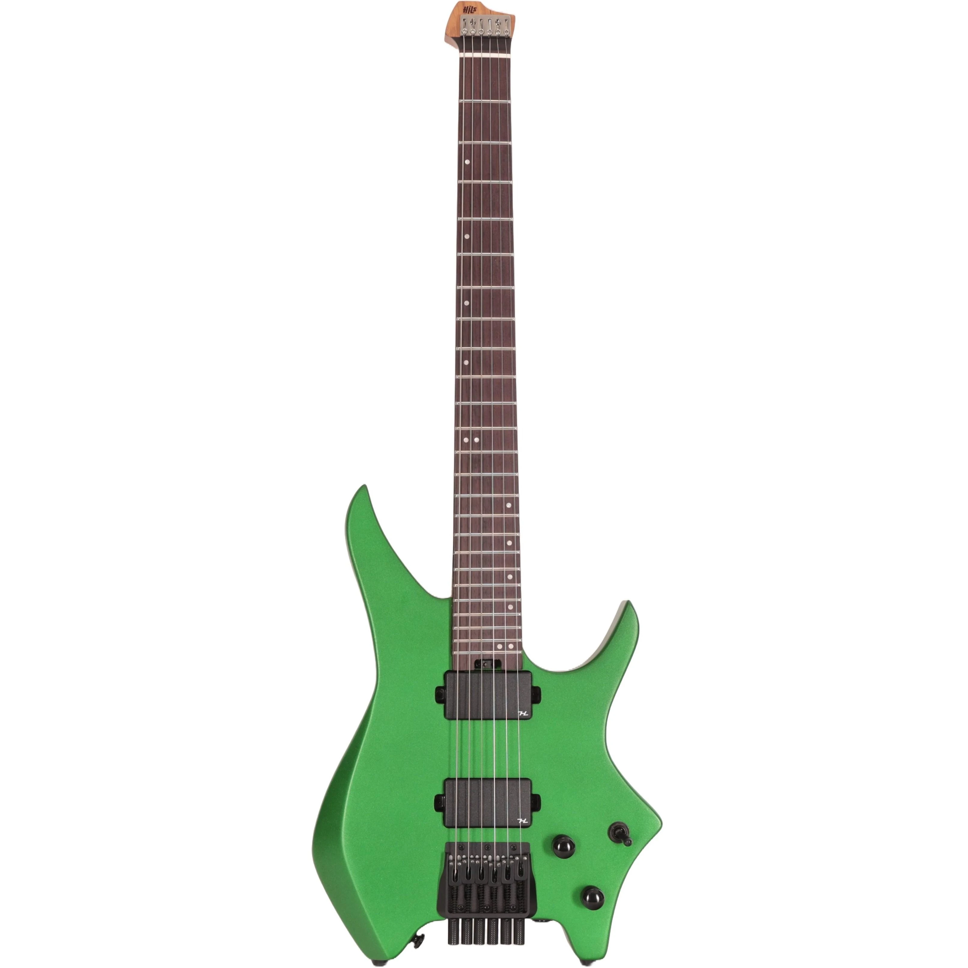 HILS NEXT HN3 Gen 1 Headless Electric Guitar in Satin Metallic Emerald Green - HN3SMEG-GEN1-Front.jpg