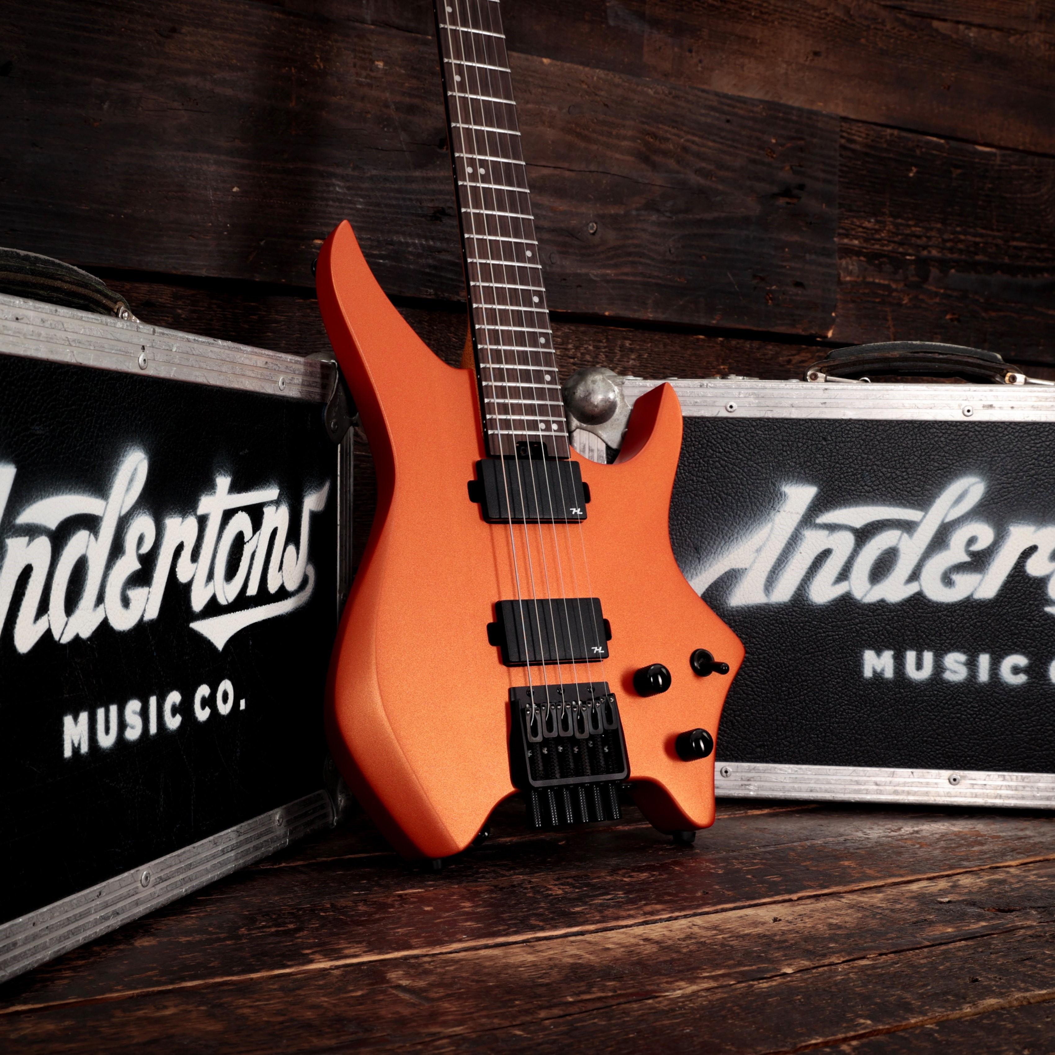 HILS NEXT HN3 Gen 1 Headless Electric Guitar in Satin Metallic Coral Orange - HN3SMCO-GEN1-Beauty.jpg