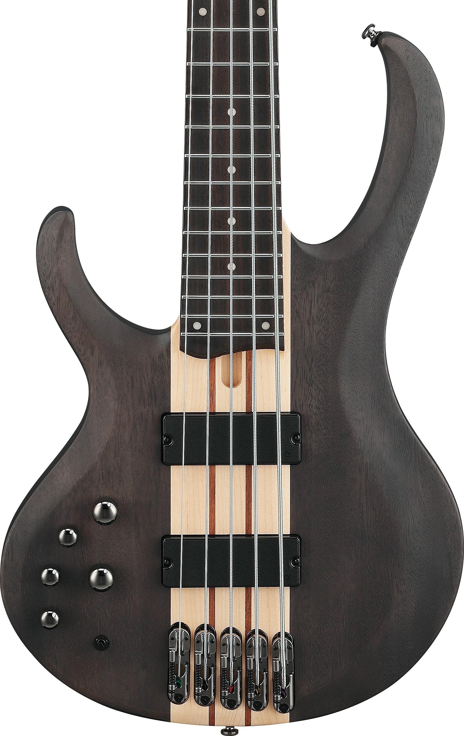 Ibanez BTB605L Left Handed 5 String Bass Guitar in Trans Gray flat