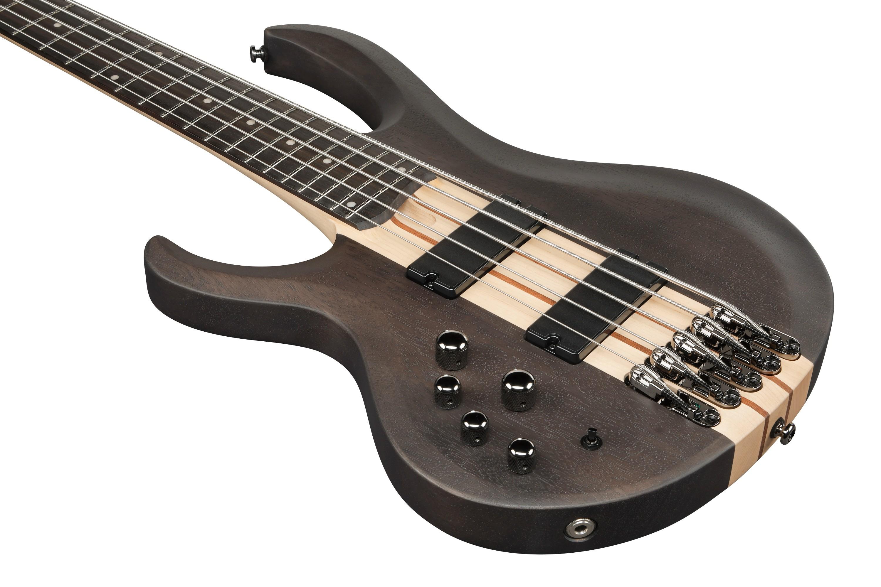 Ibanez BTB605L Left Handed 5 String Bass Guitar in Trans Gray flat - BTB605L-TGF-5.jpg