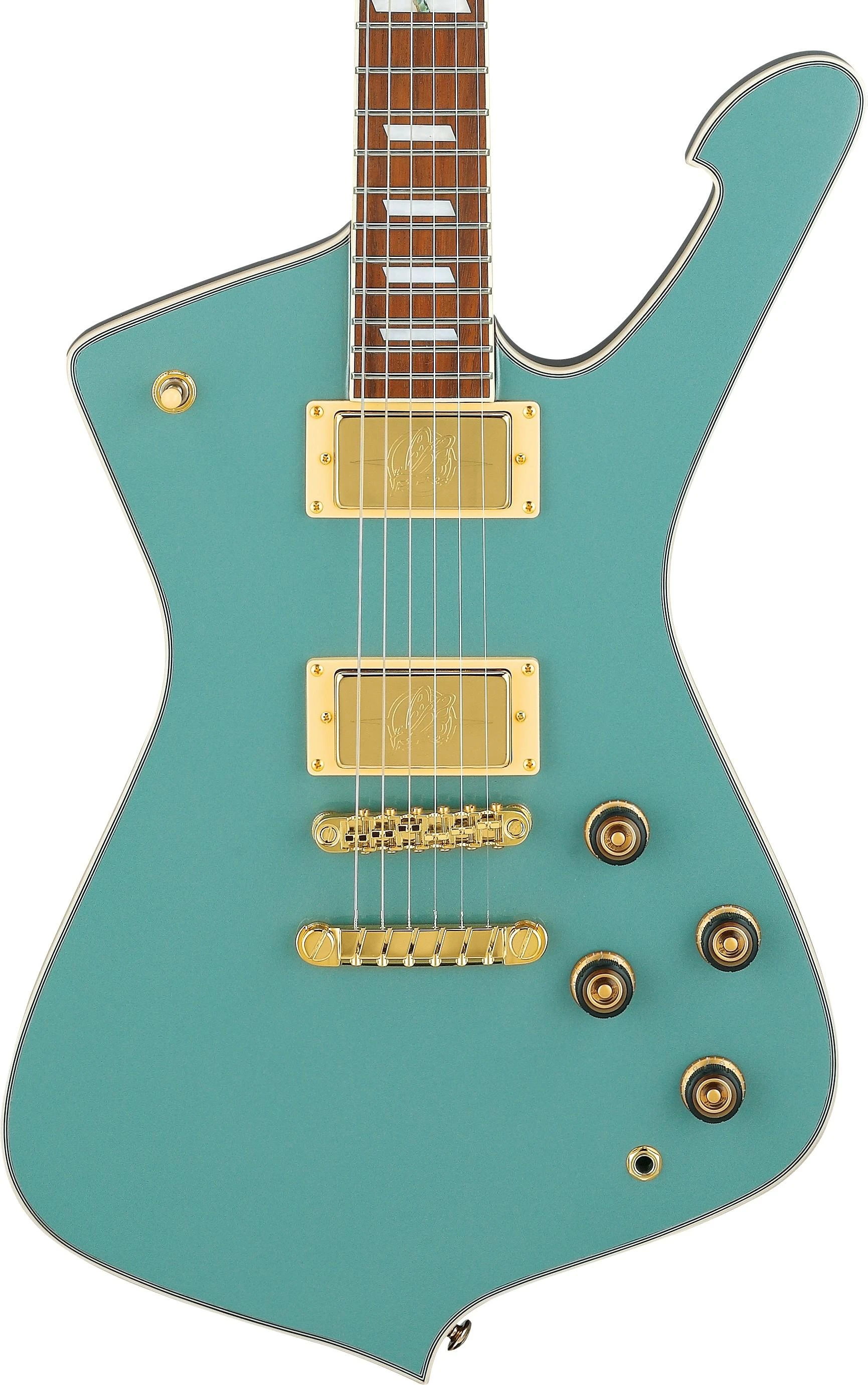 Ibanez IC420 Iceman Electric Guitar  in Coral Green Metallic - IC420_CGM_4L_02_F.jpg