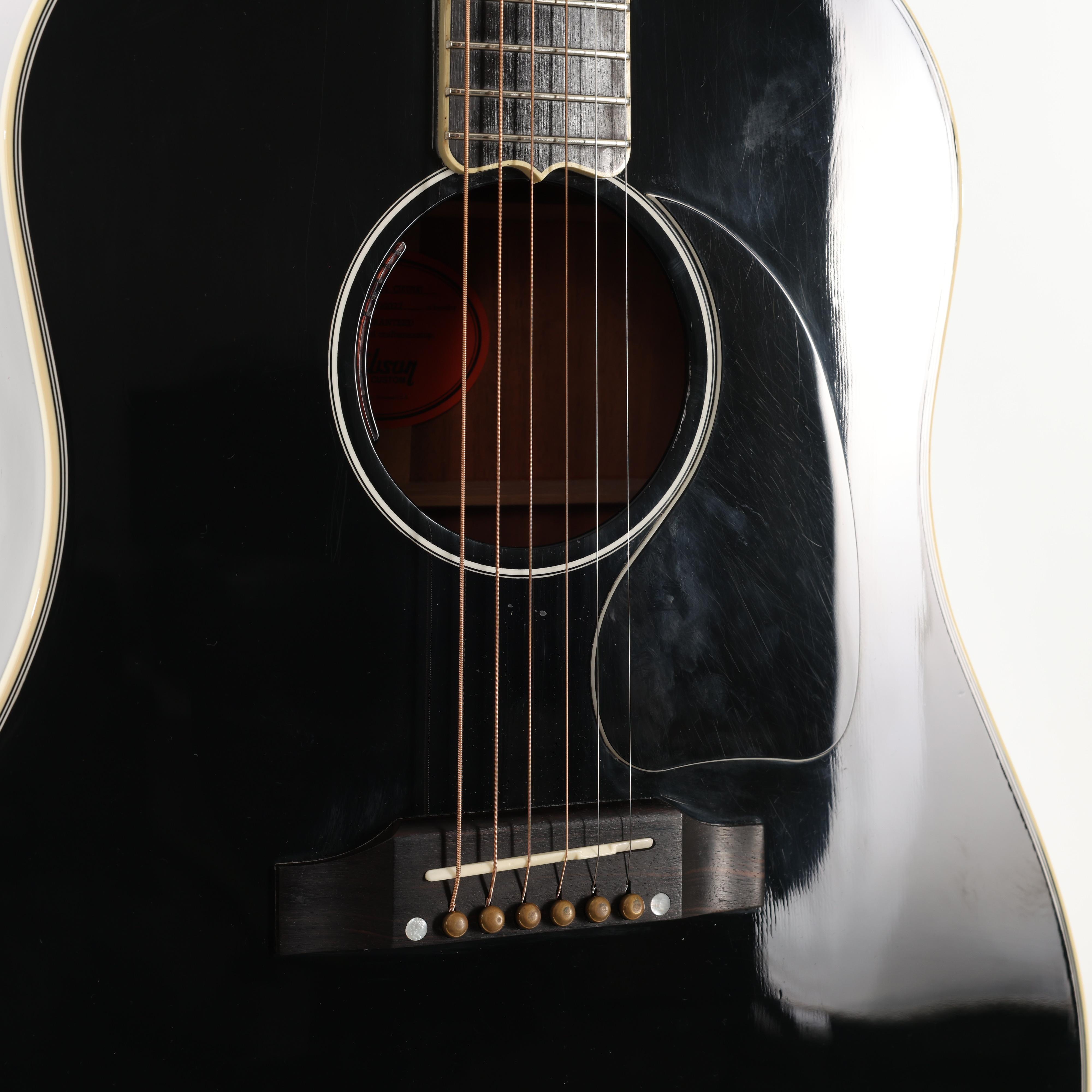 Second Hand Gibson Custom Shop J-45 Custom Electro Acoustic Guitar in Ebony 508 - SH-114-2508 (4).jpg