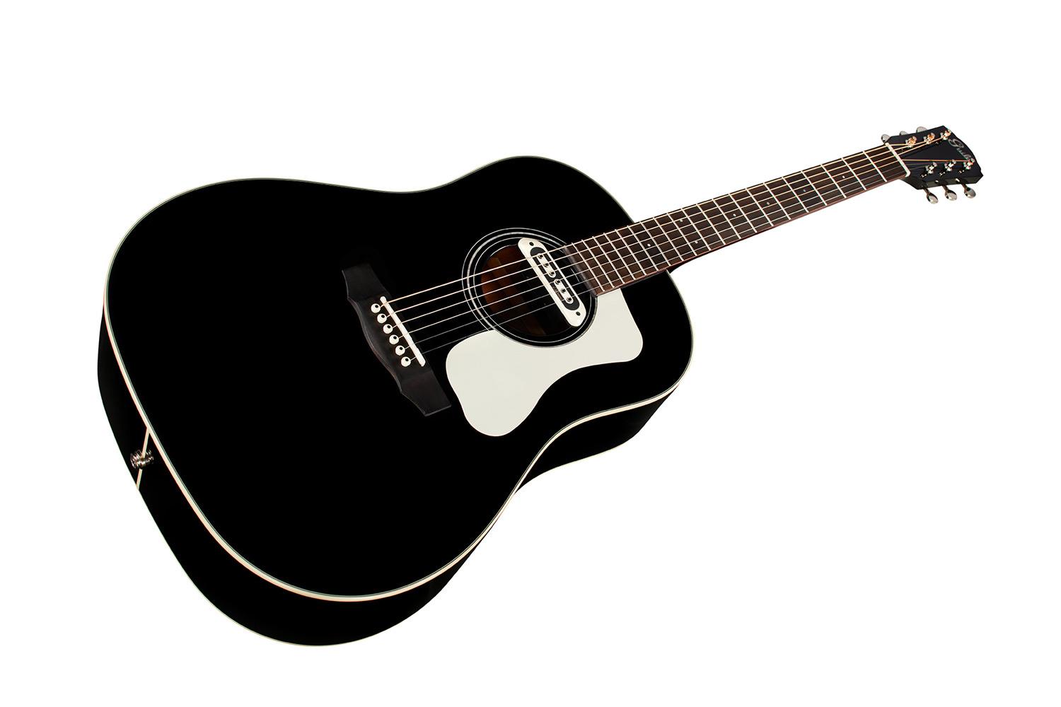 Guild Memoir DS-240E Memoir Black Acoustic-Electric Guitar - GMEDS24BKE-4.jpg
