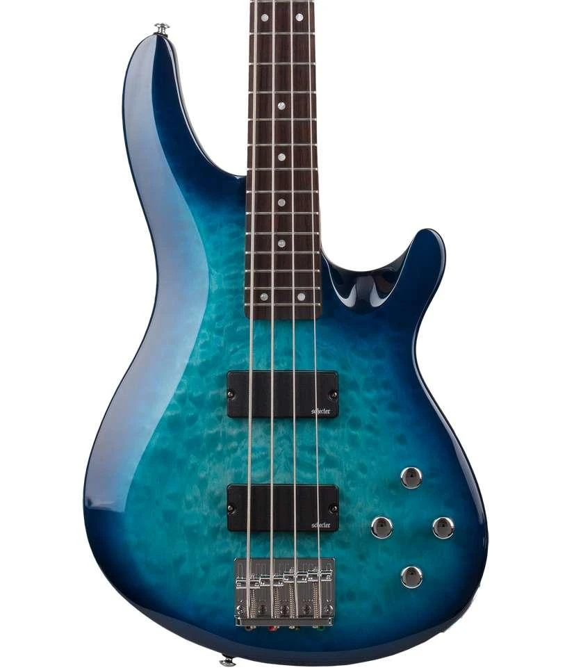 Schecter C-4 Plus Bass Guitar in Ocean Blue Burst - SCH-BAS-589-1.jpg