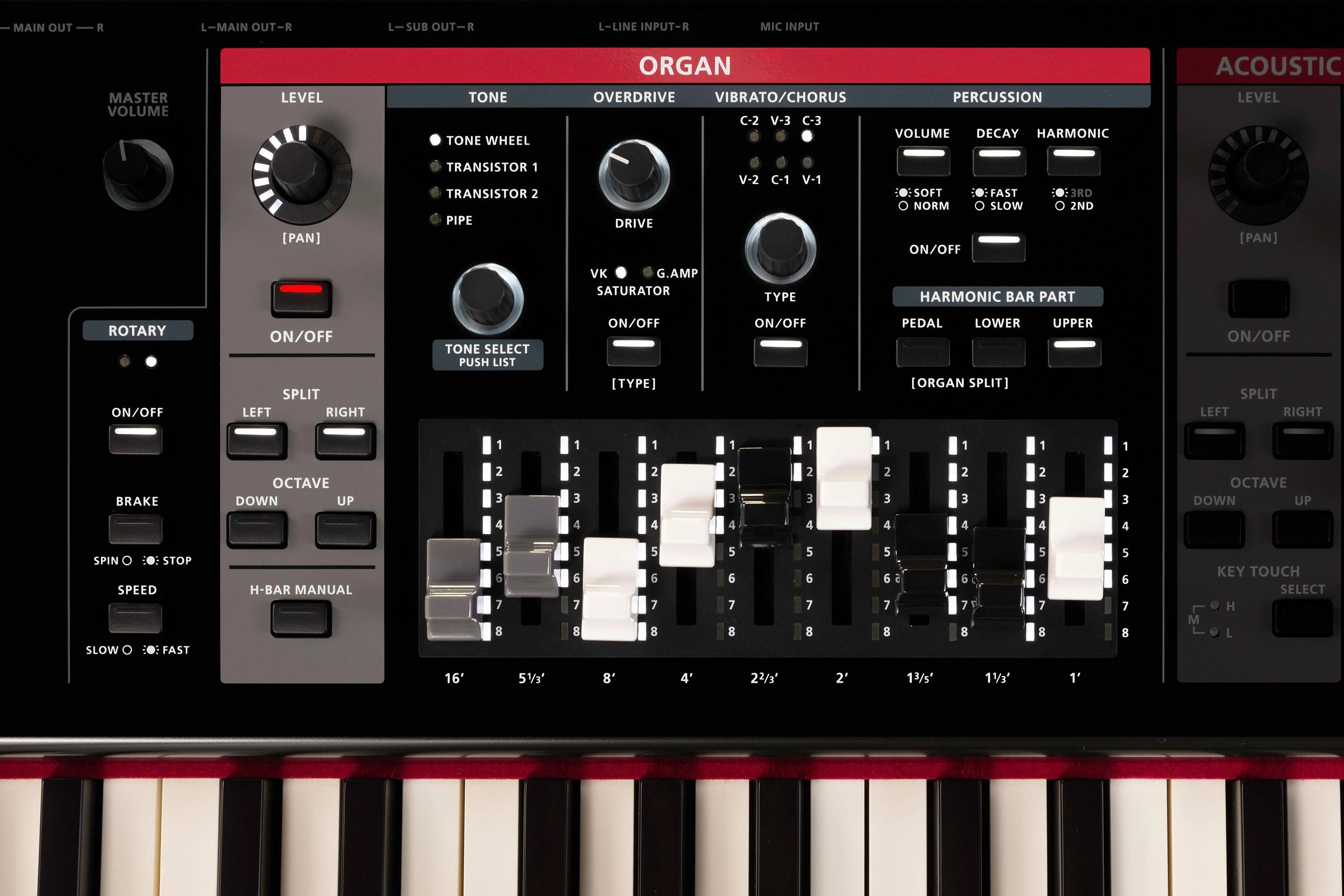 B Stock : Roland V-Stage 76 Performance Keyboard - 001 - V-Stage_Organ-Controls.jpg