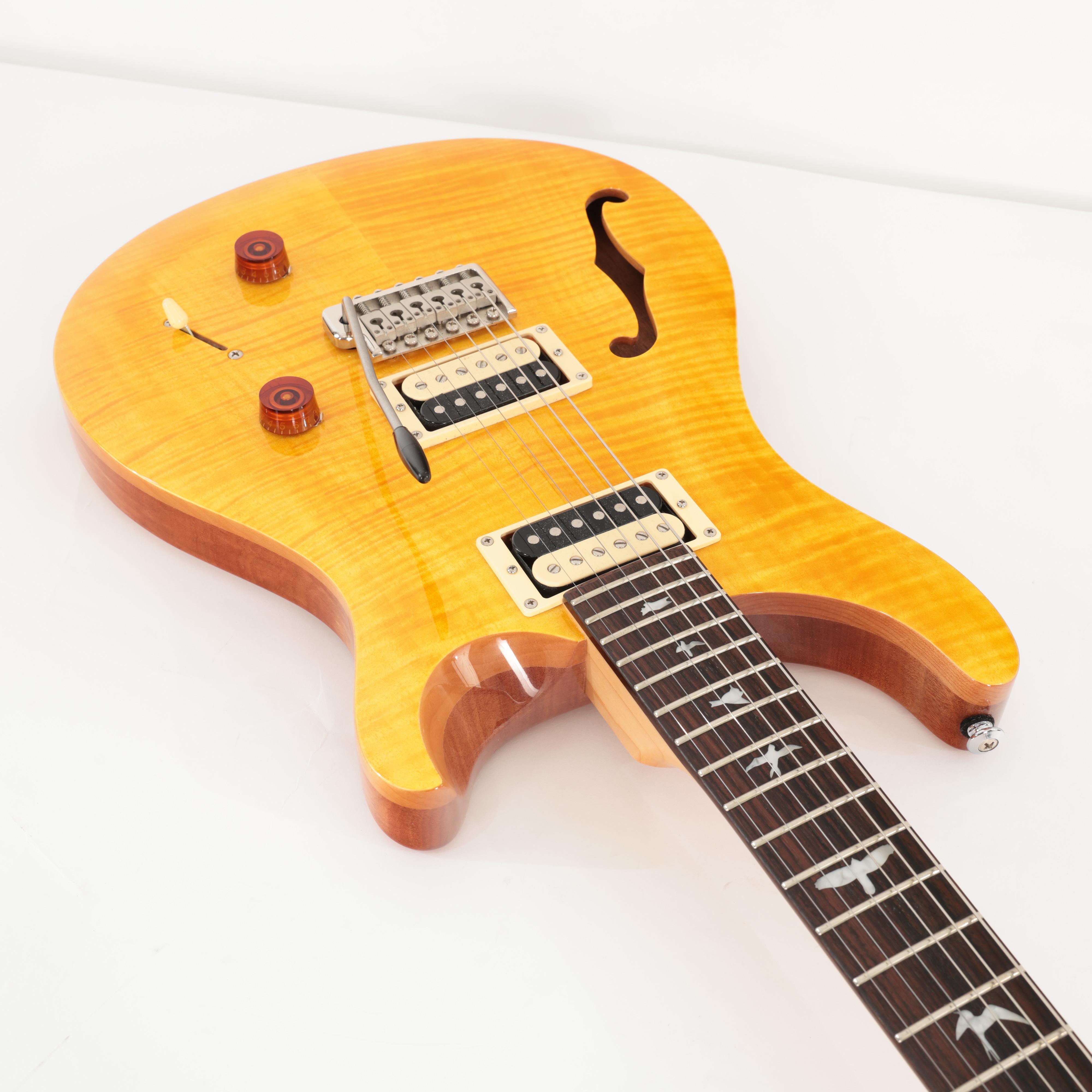 Second Hand PRS SE Custom Semi Hollow Electric Guitar in Amber 398 - SH-141-6398 (8).jpg