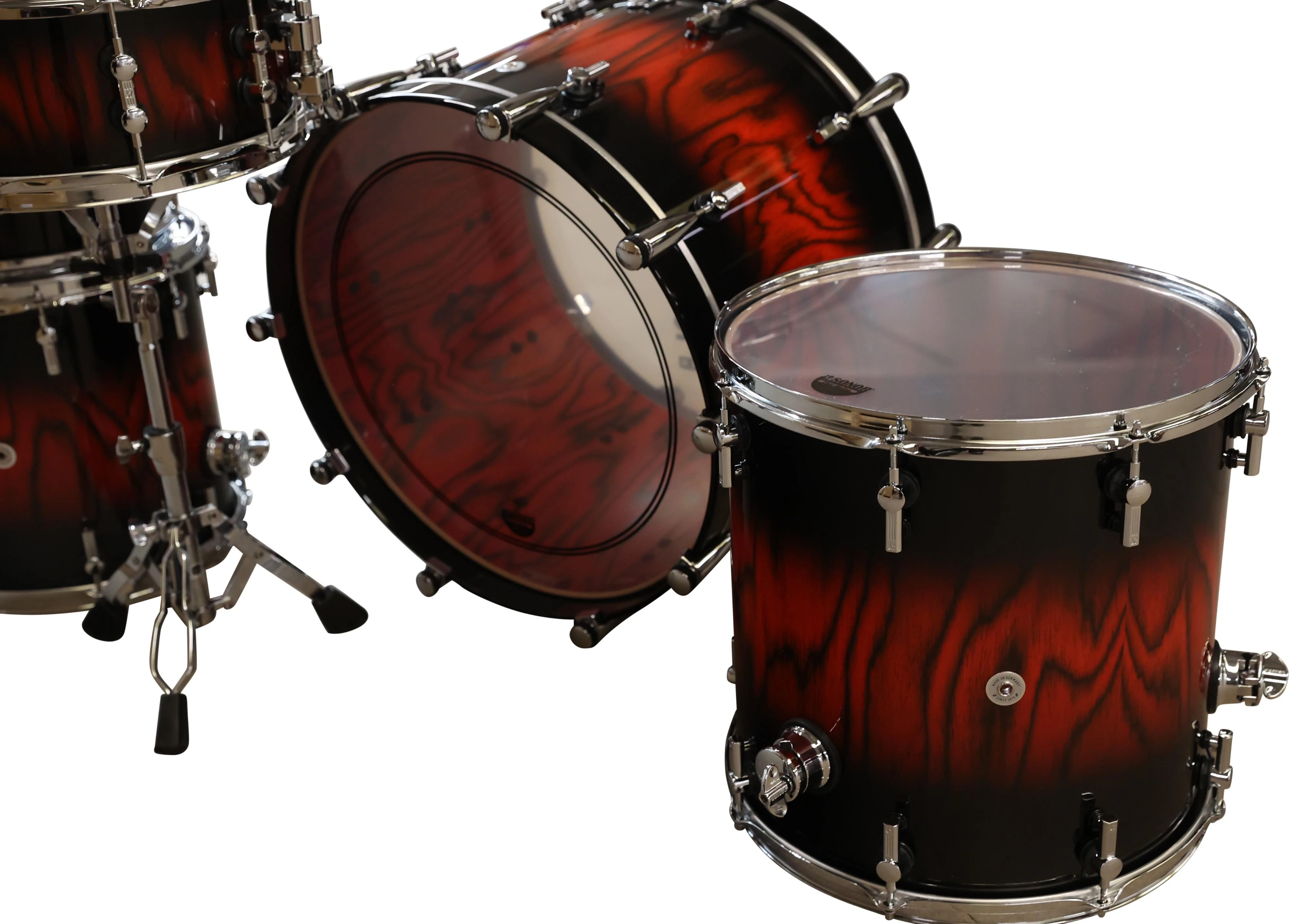 Sonor SQ2 22x15, 10x8, 12x9, 14x14, 16x16, 14x6.5 Fiery Red with Black Burst - 1060589 (3).jpg