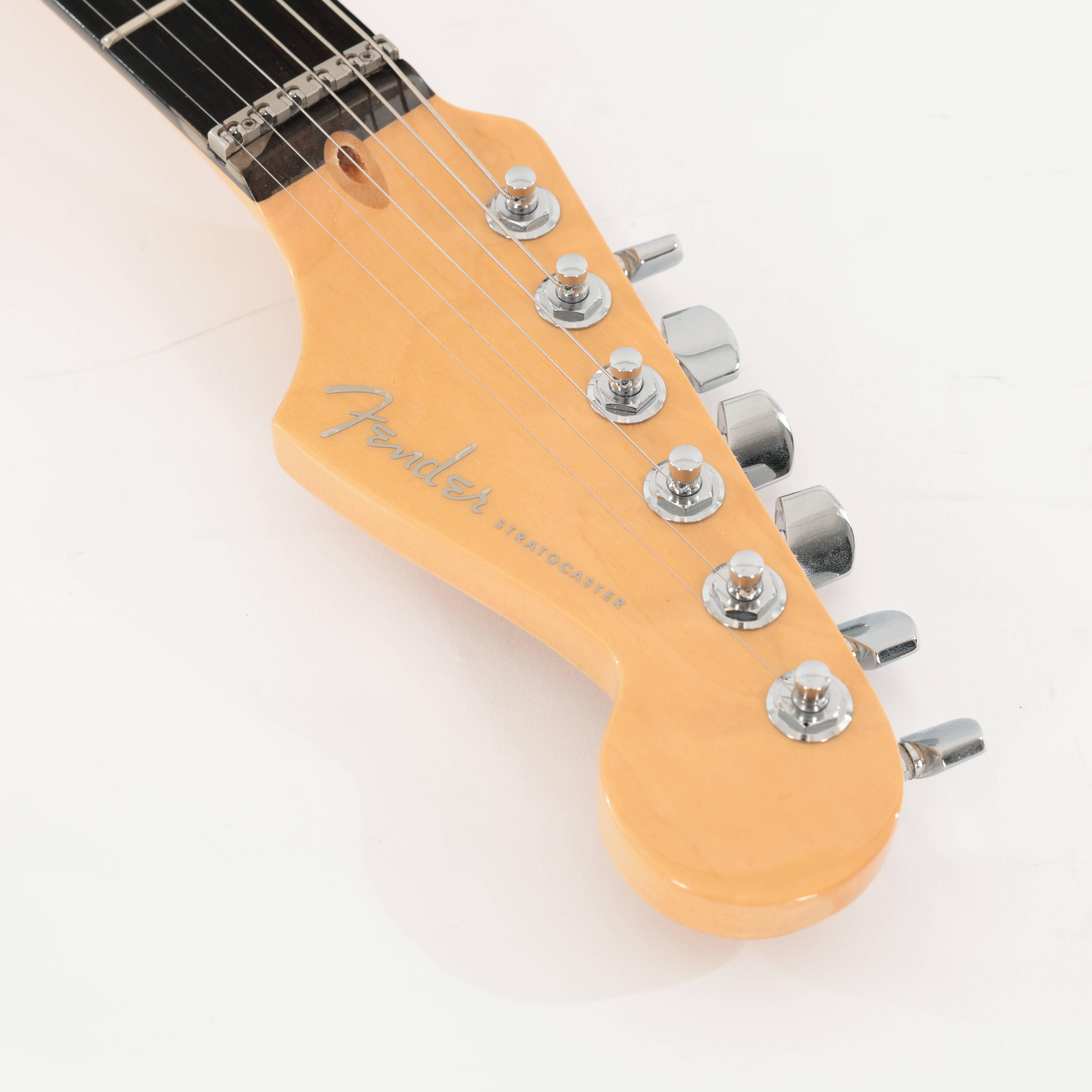 Second Hand Fender American Deluxe HSS Stratocaster Electric Guitar in QMT Amber 411 - SH-141-6411 (11).jpg
