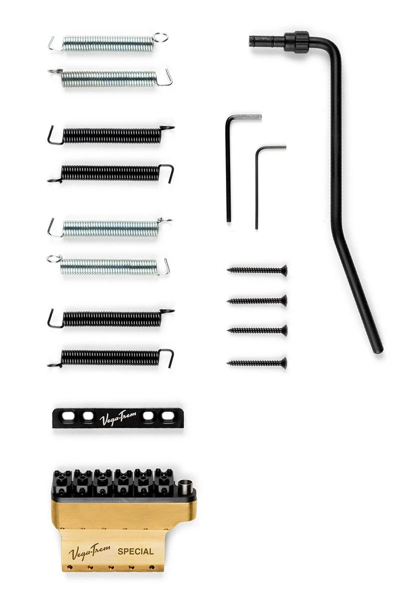 Vega-Trem VT1 Special Standard Tremolo System in Black - VT1-Special-BLACK-standard-pieces-1.jpg