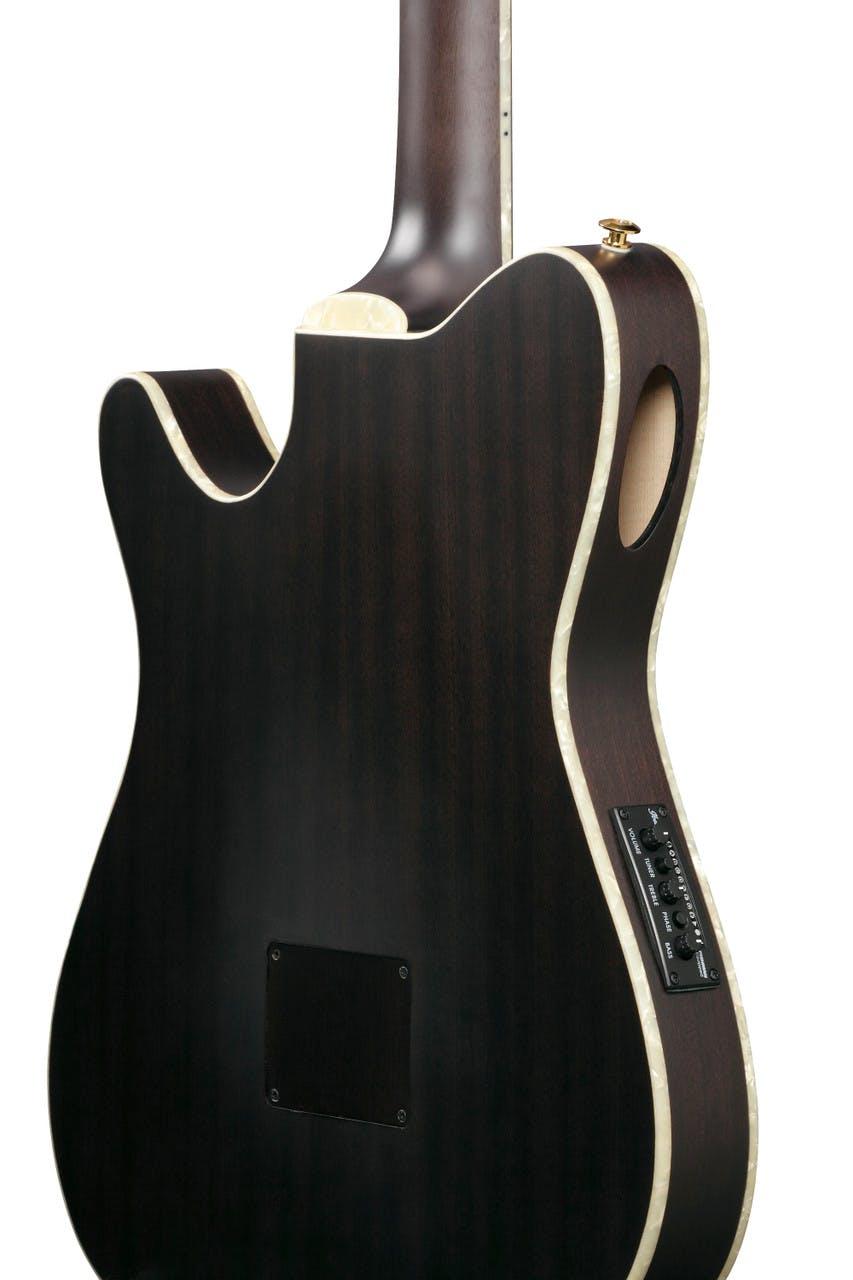 B Stock : Ibanez TOD10N Tim Henson Signature Tree of Death Thinline Acoustic Guitar in Transparent Black Flat - 003 - TOD10N-TKF-Ibanez-TOD10N-Tim-Henson-Tree-of-Death-Body-Angle-Back.jpg