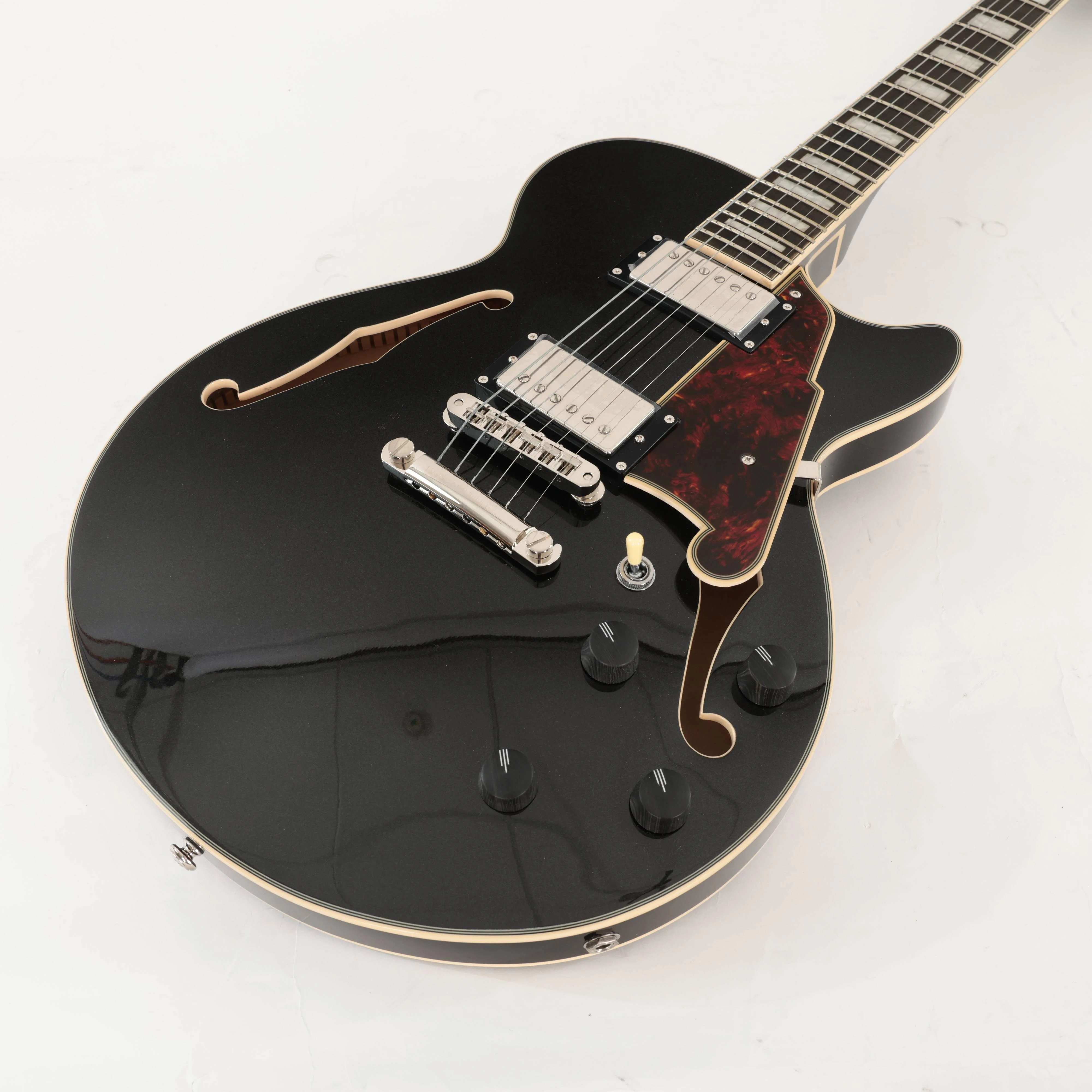 B Stock : D'Angelico Premier SS Single Cutaway Electric Guitar in Black Flake with Stopbar Tailpiece - 001 - B-DAPSSBLF2-0001 (9).jpg