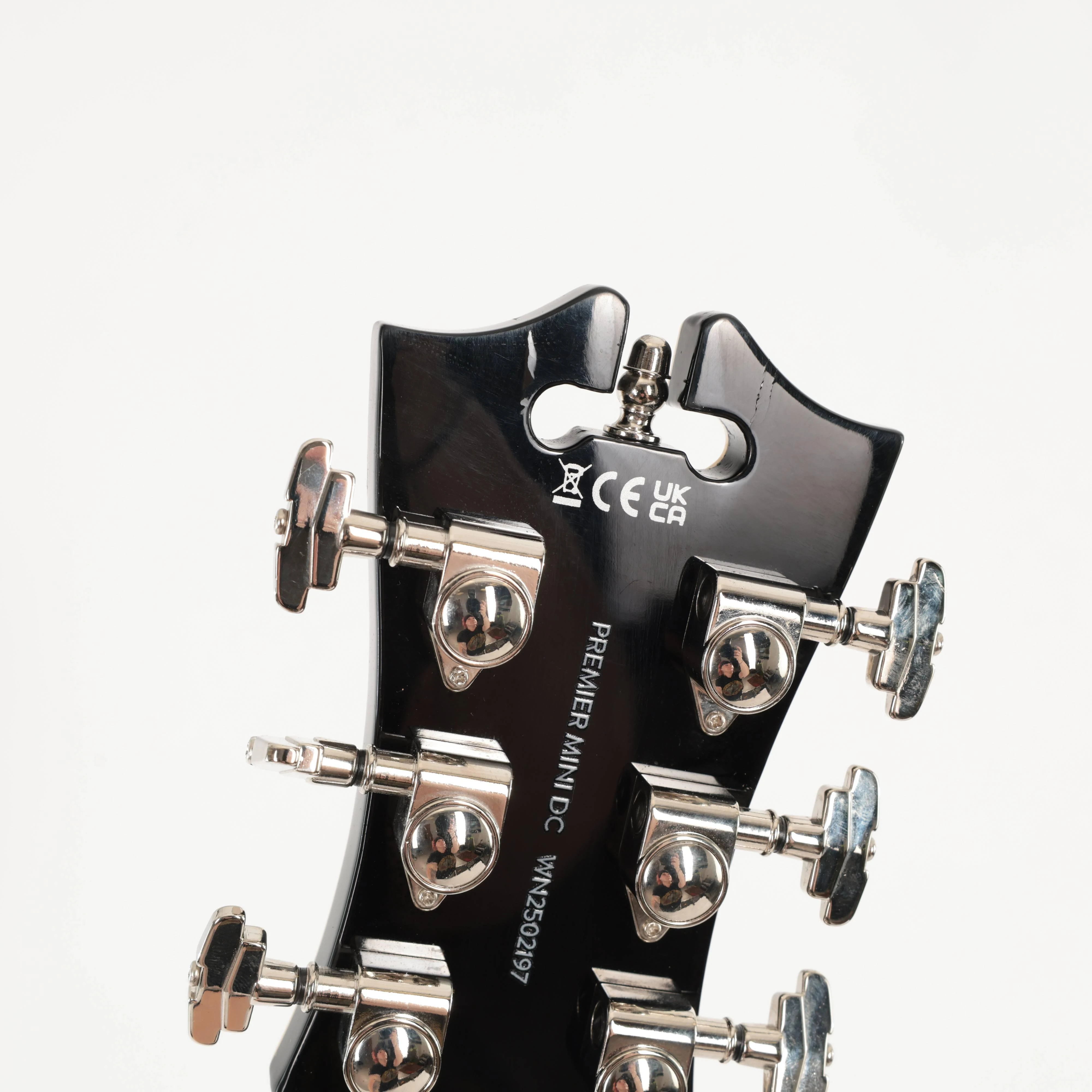 B Stock : D’Angelico Premier Mini DC Semi-Hollow Electric Guitar in Solid Black - 002 - B-DAPMDCSBK-0002 (8).jpg