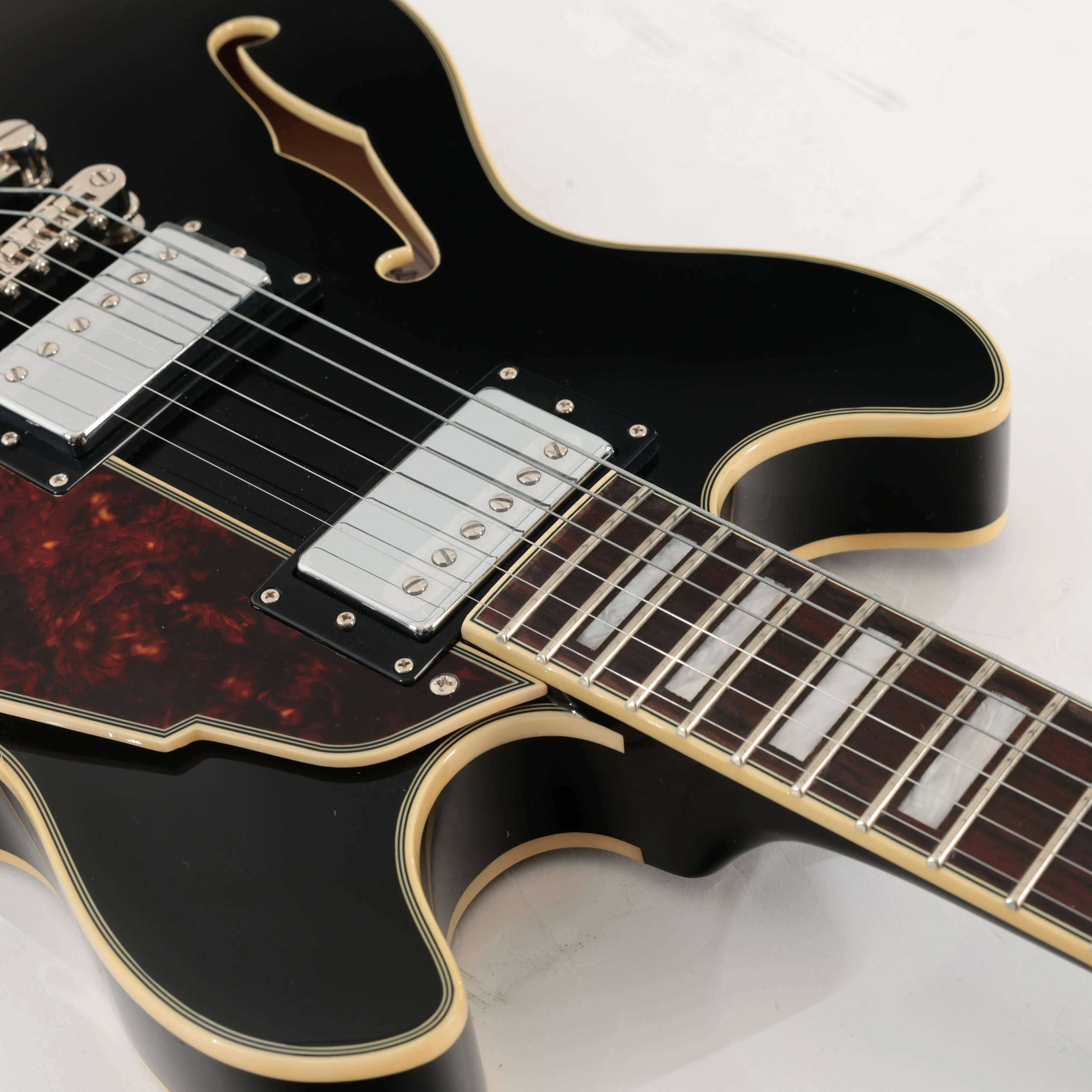 B Stock : D’Angelico Premier Mini DC Semi-Hollow Electric Guitar in Solid Black - 002 - B-DAPMDCSBK-0002 (14).jpg