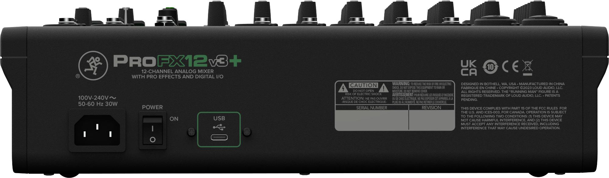 B Stock : Mackie PROFX12 V3+ Mixer with 7 Mic Inputs & Digital FX - 001 - 2056099-03-Mackie_Profx12_V3_Rear.jpg