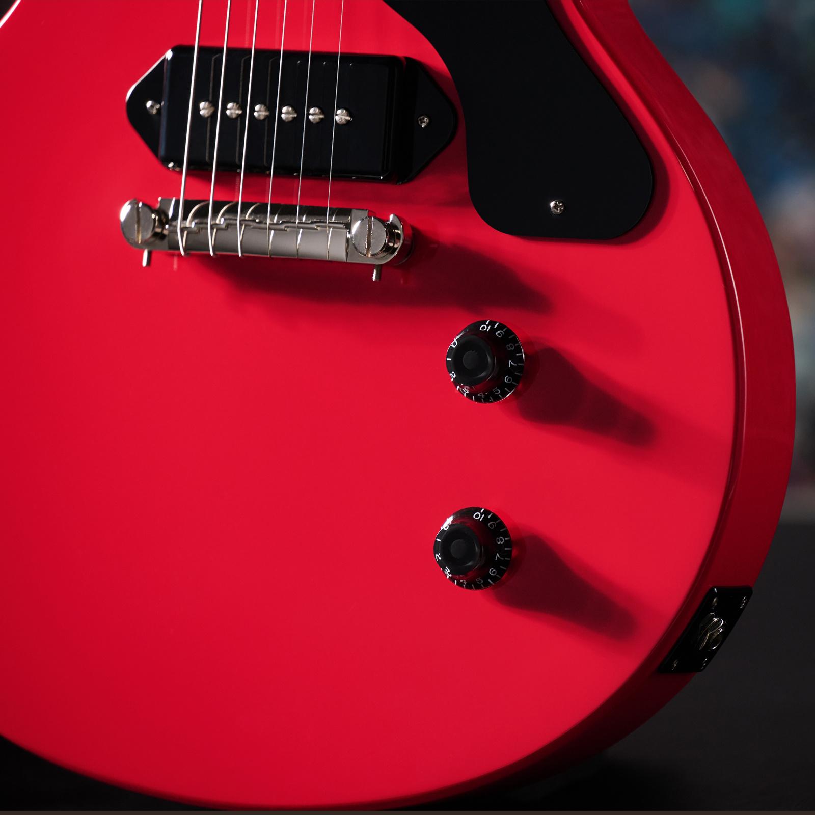 Epiphone Billie Joe Armstrong Signature Les Paul Junior Electric Guitar in Radiant Red - EIBJLPJRRNH-Beauty-Controls.jpg