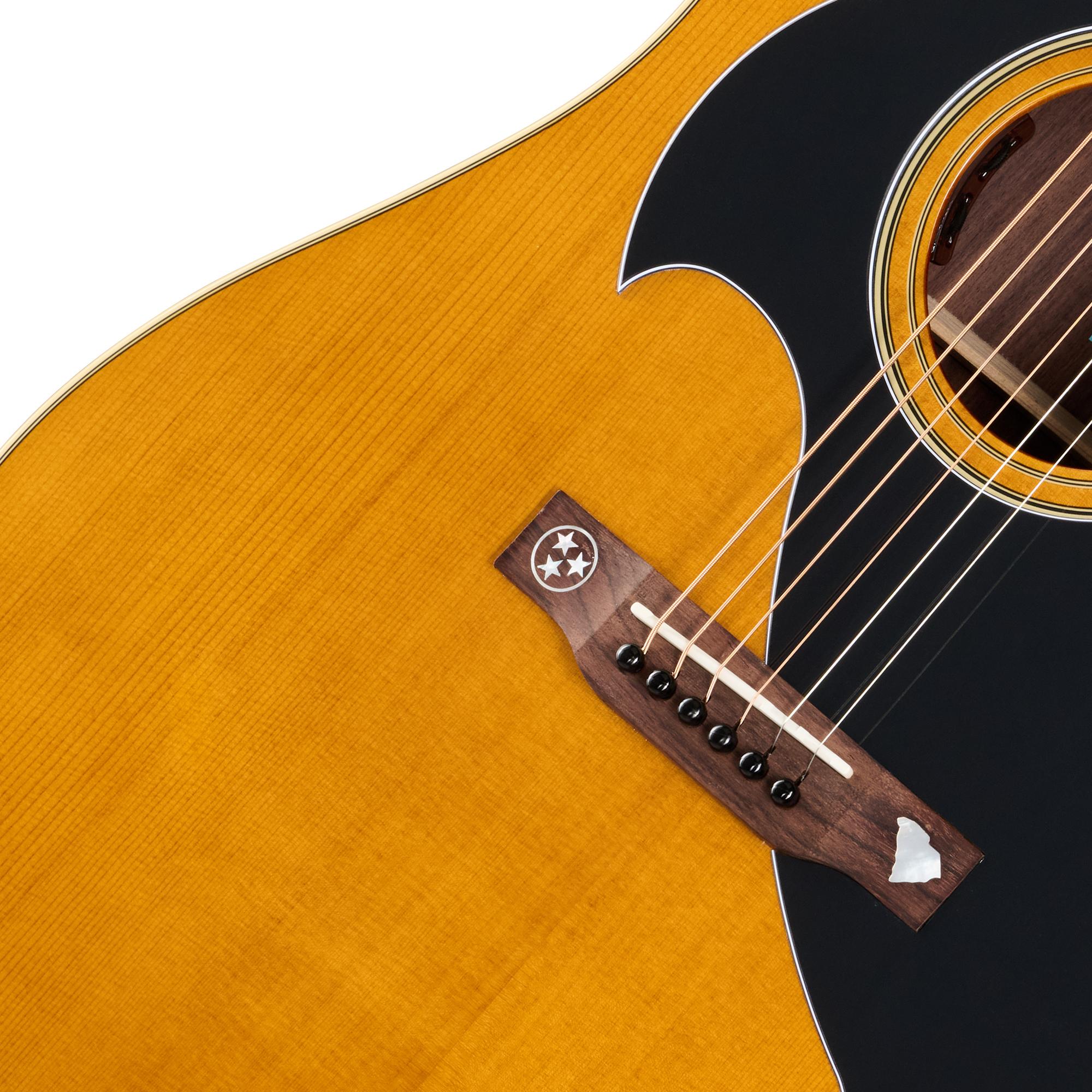Epiphone Marcus King Signature El Dorado Electro Acoustic Guitar in Antique Natural - EMEDMKANNH1-Bridge.jpg