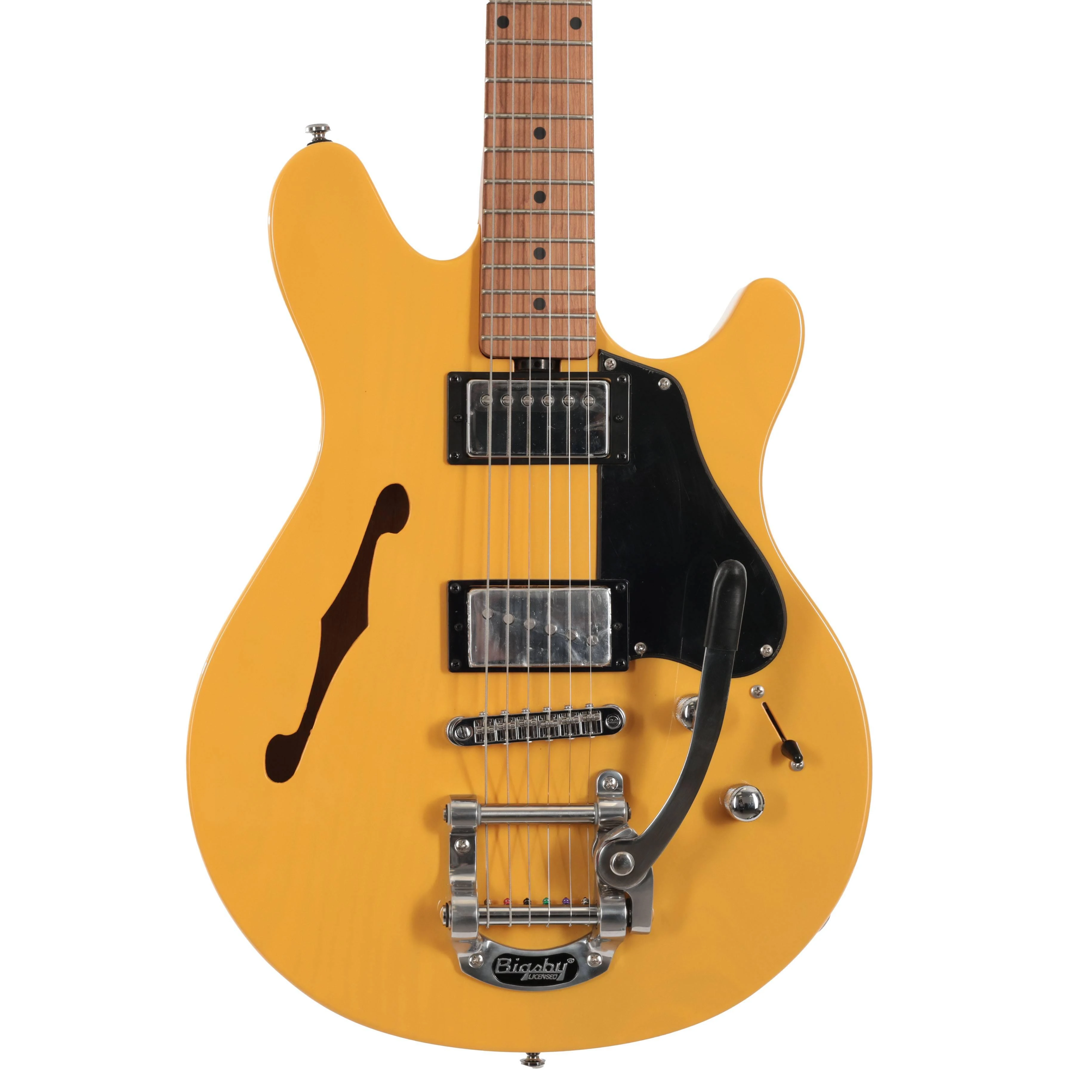 B Stock : Sterling by Music Man Valentine Chambered Bigsby Semi-Hollow Electric Guitar in Butterscotch - 001 - B-STJV60CBB-0001 (2).jpg