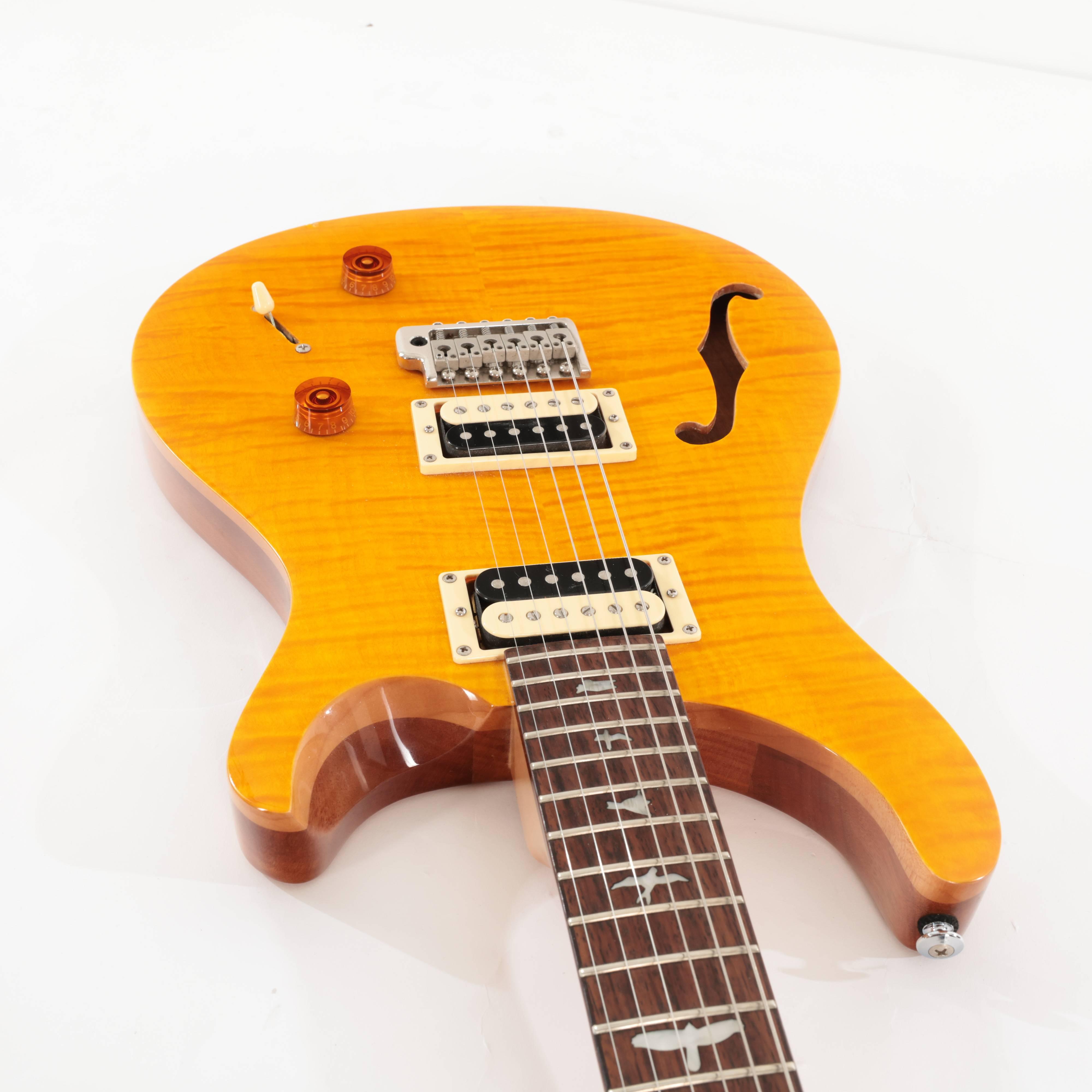 Second Hand PRS SE Custom 22 Semi-Hollow Electric Guitar In Santana Yellow 742 - SH-241-6742 (11).jpg