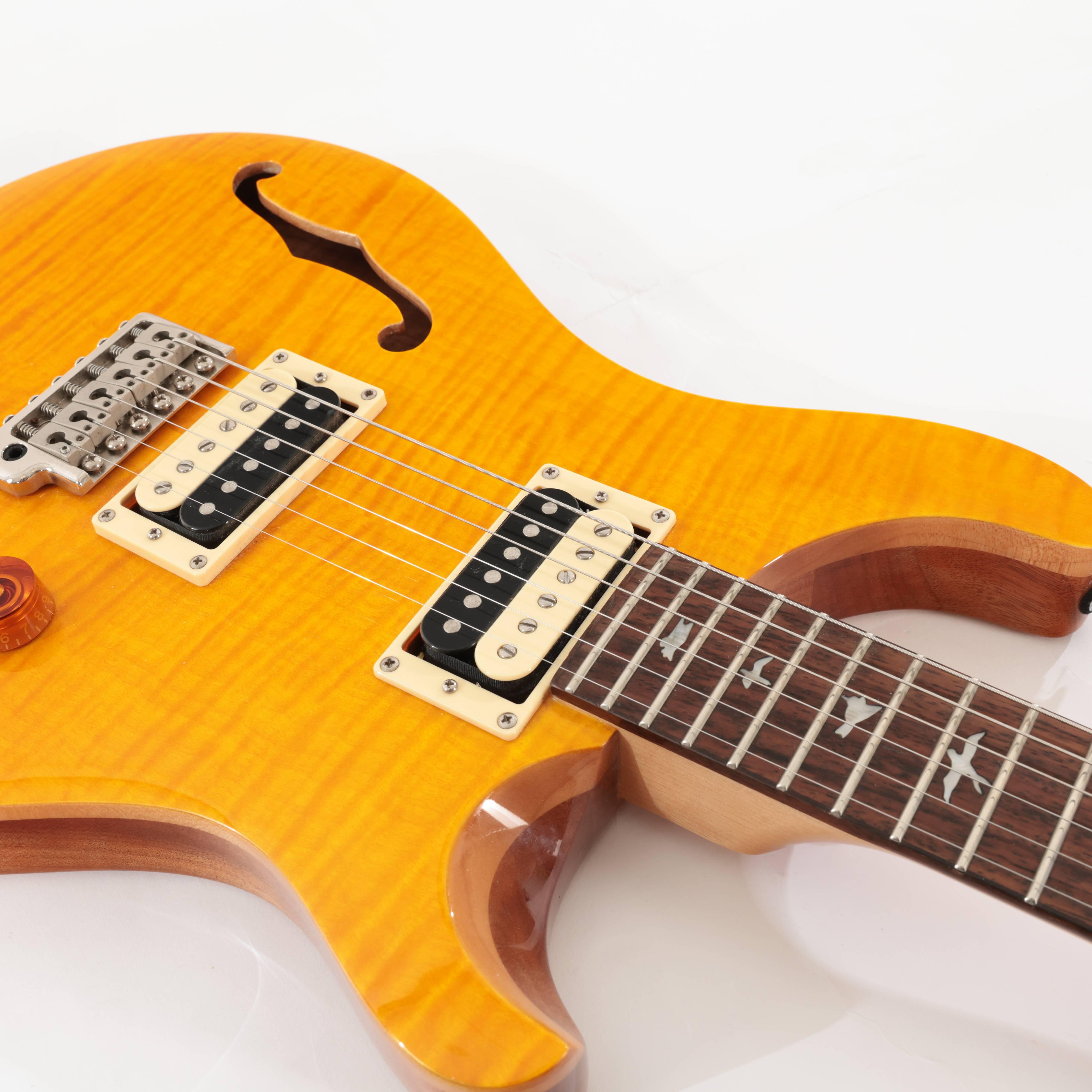 Second Hand PRS SE Custom 22 Semi-Hollow Electric Guitar In Santana Yellow 742 - SH-241-6742 (12).jpg