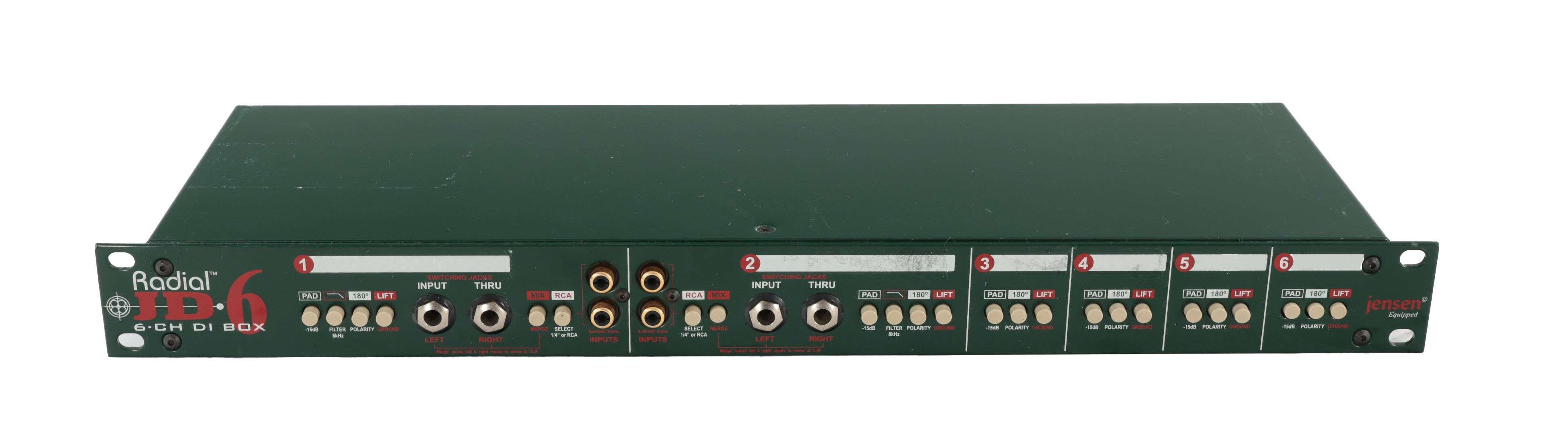 Second Hand Radial JD6 6-Channel Rackmount Passive Direct Box 079 - SH-130-1079 (1).jpg