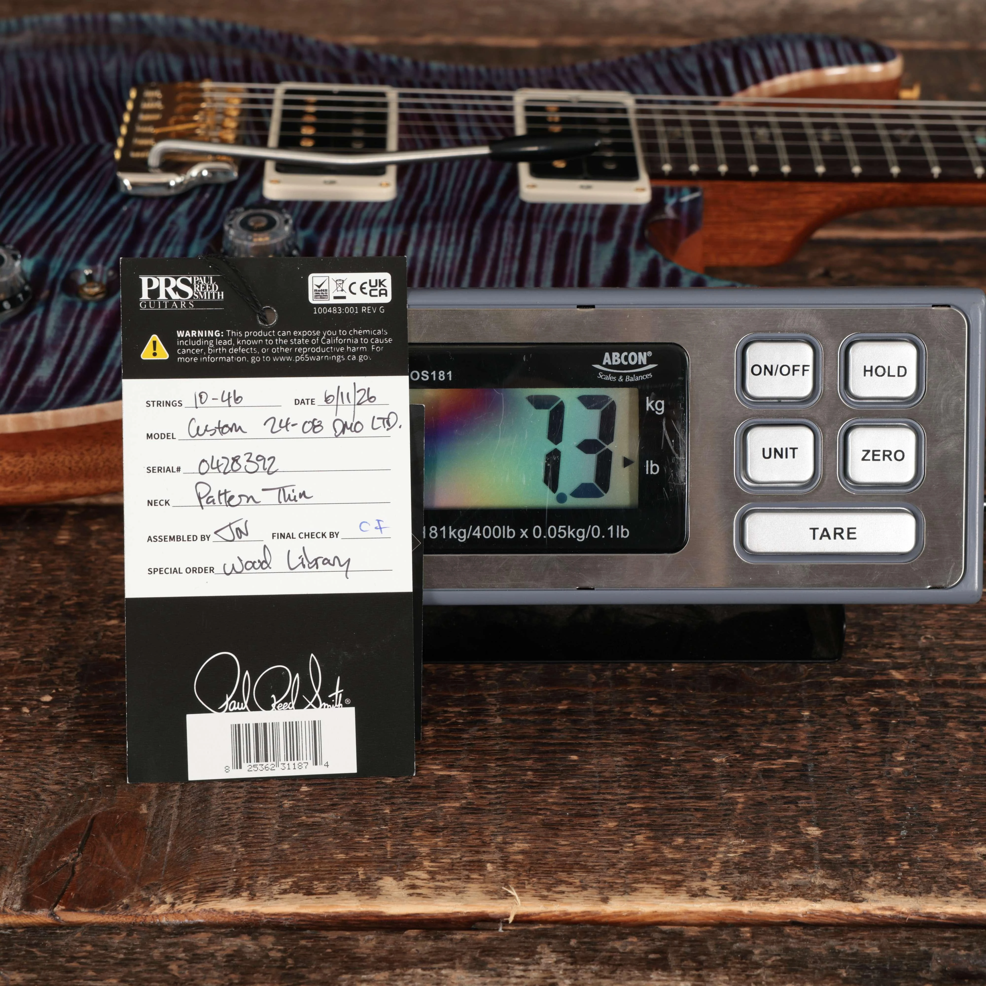 PRS Wood Library Custom 24-08 10-Top Electric Guitar in Violet - 0428392 (7).jpg
