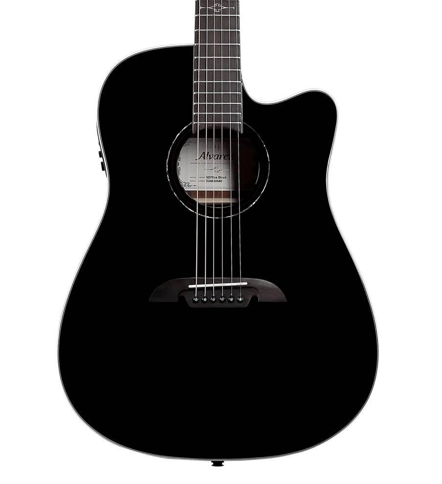 Alvarez Artist AD70CE Black Dreadnought Cutaway Acoustic Electric Guitar with LR Baggs StagePro Bronze - AD70CE-BLK-1.jpg