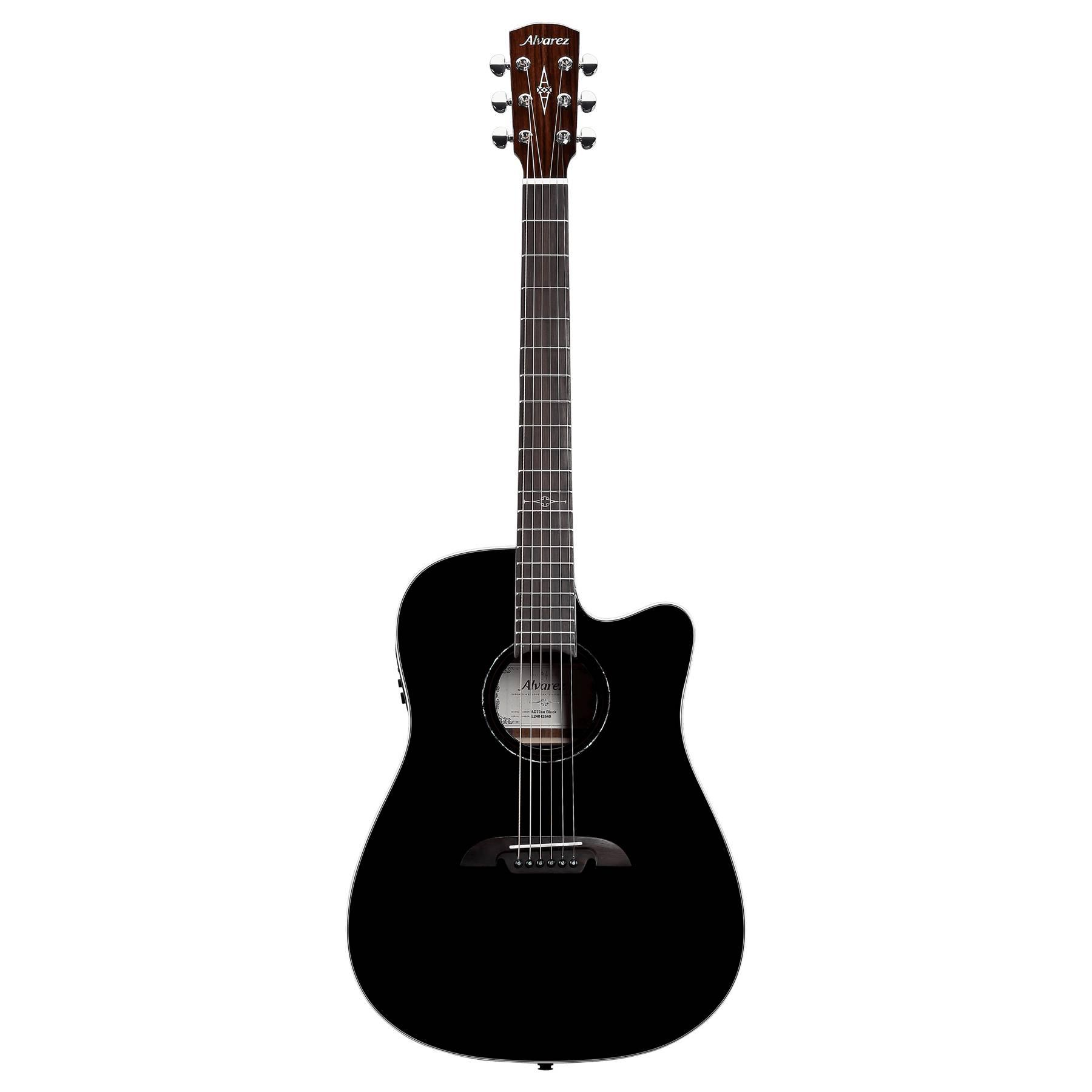 Alvarez Artist AD70CE Black Dreadnought Cutaway Acoustic Electric Guitar with LR Baggs StagePro Bronze - AD70CE-BLK-2.jpg