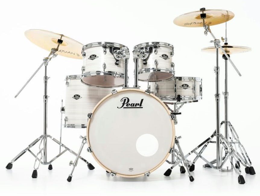 Pearl Export 20" Acoustic Drum Kit in Slipstream White - EXX705NBRC777-Pearl-Export-5pc-HWP834-SBRCYM-SW-1.jpg