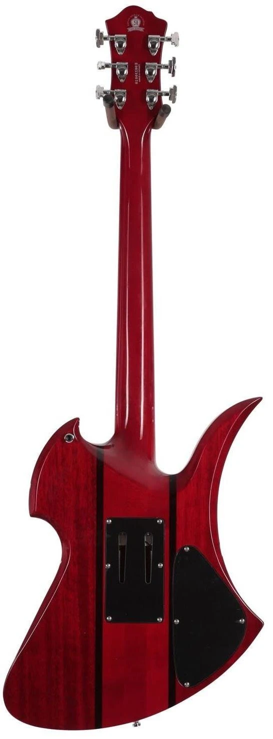 BC Rich Legacy Series Mockingbird ST Left Handed Electric Guitar with Floyd Rose in Transparent Red - MGSTLETRLH-Back-Left.jpg