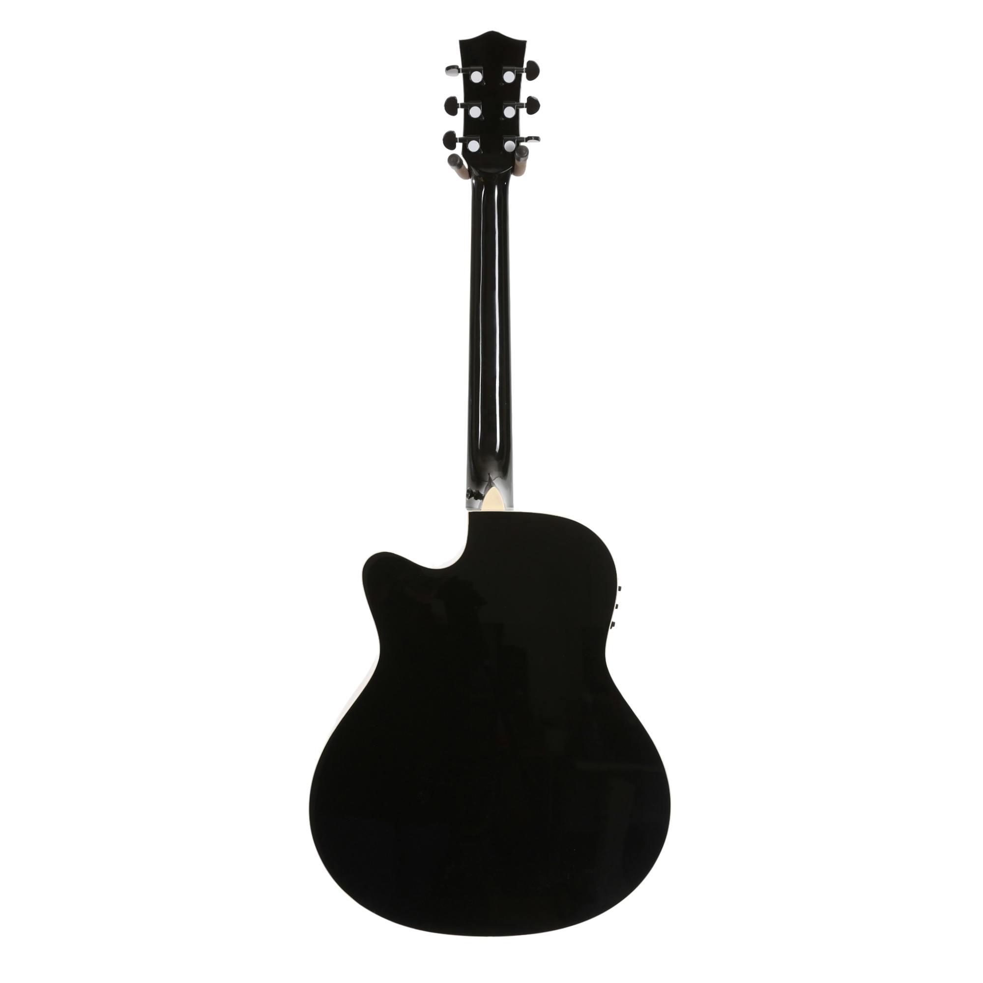 EastCoast G1CE Grand Auditorium Electro-Acoustic Guitar in Gloss Black Starter Pack With Amp - 479526-EastCoast-G1CE-Grand-Auditorium-Gloss-Black-Electro-Acoustic-Back.jpg