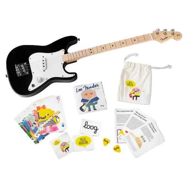 Loog X Fender Stratocaster Electric Guitar in Black - LGPROEFSK-3.jpg