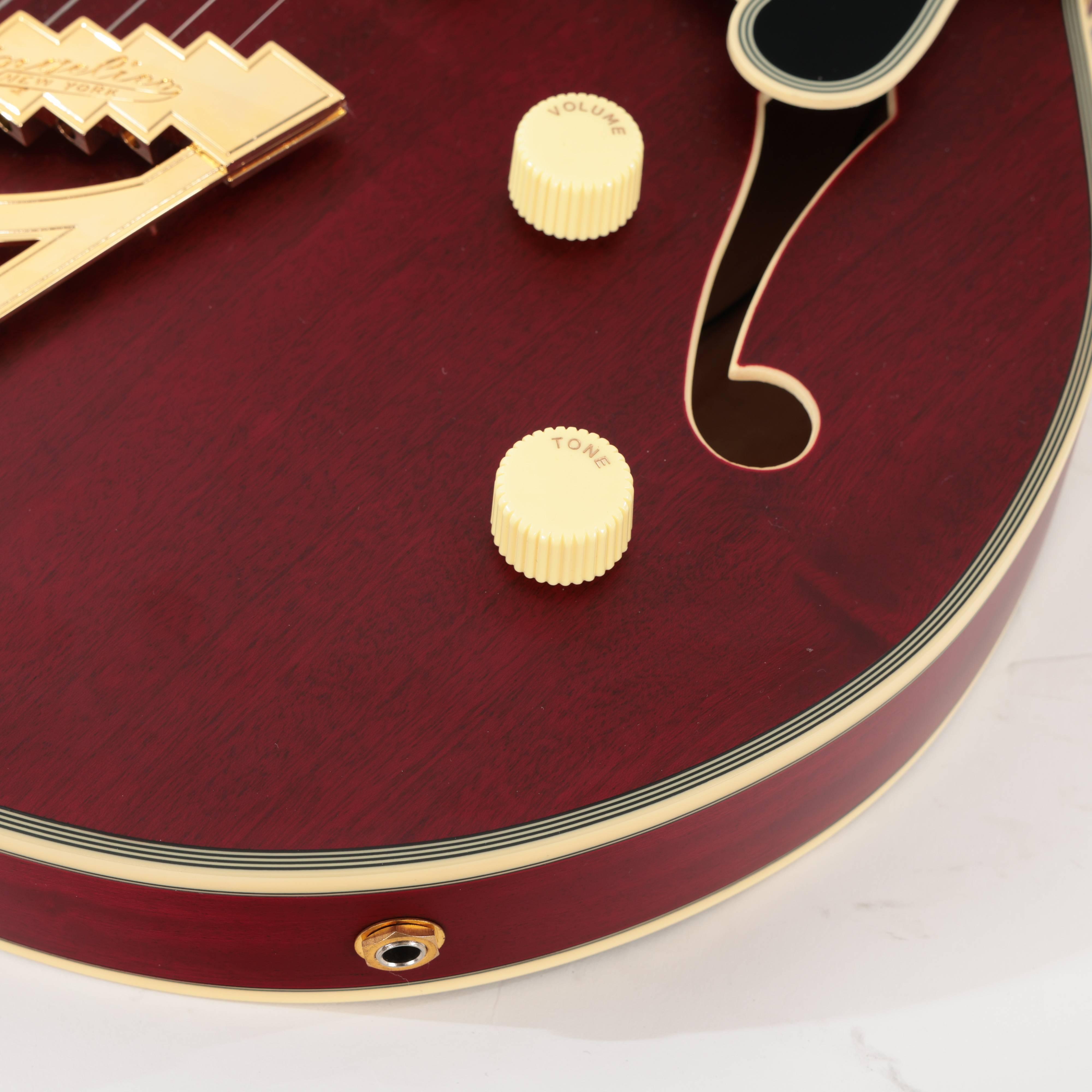 Second Hand D'Angelico Deluxe 59 Semi-Hollow Electric Guitar In Transparent Wine #033 - SH-91-0033 (8).jpg