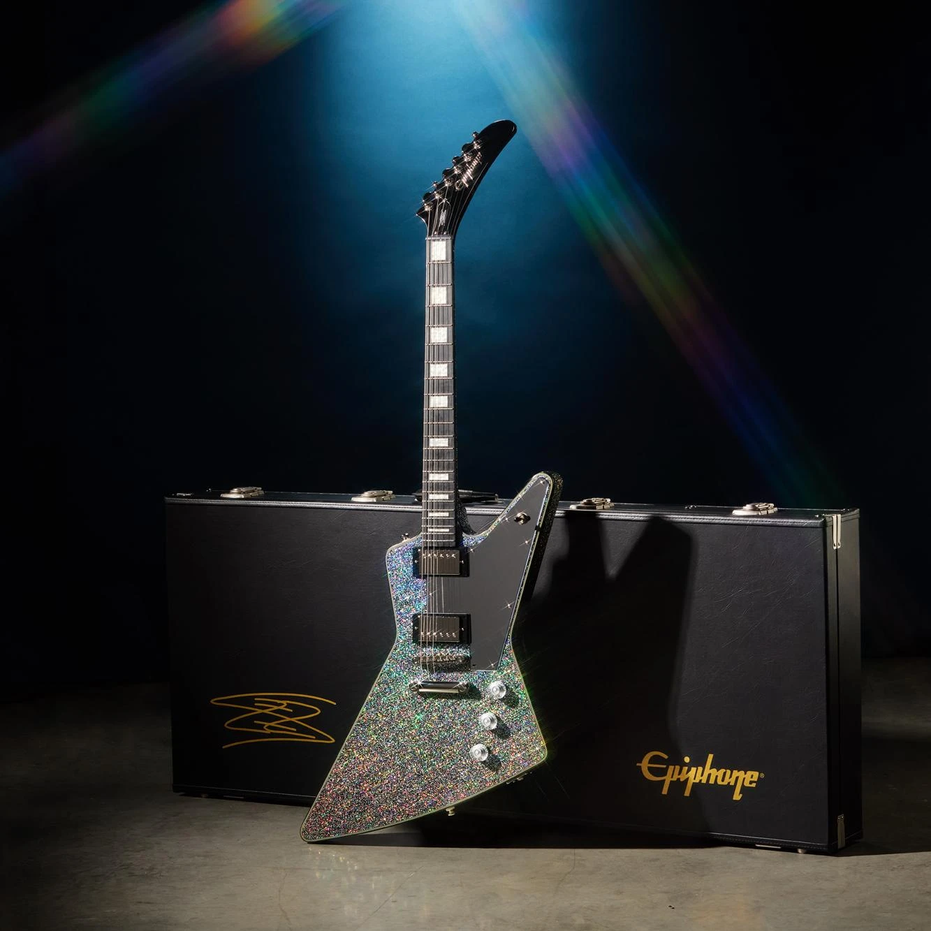 Epiphone Lzzy Hale Signature Explorer Custom Electric Guitar in Black Diamond Holographic Sparkle - EILHEXDSNH-Beauty-Case.jpg