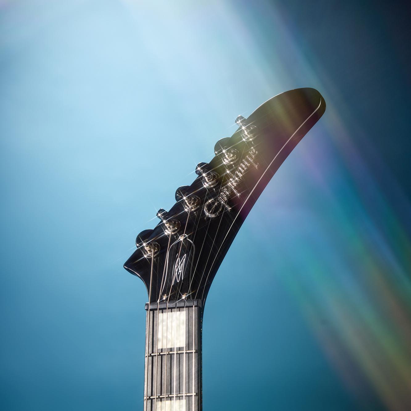 Epiphone Lzzy Hale Signature Explorer Custom Electric Guitar in Black Diamond Holographic Sparkle - EILHEXDSNH-Beauty-Headstock.jpg
