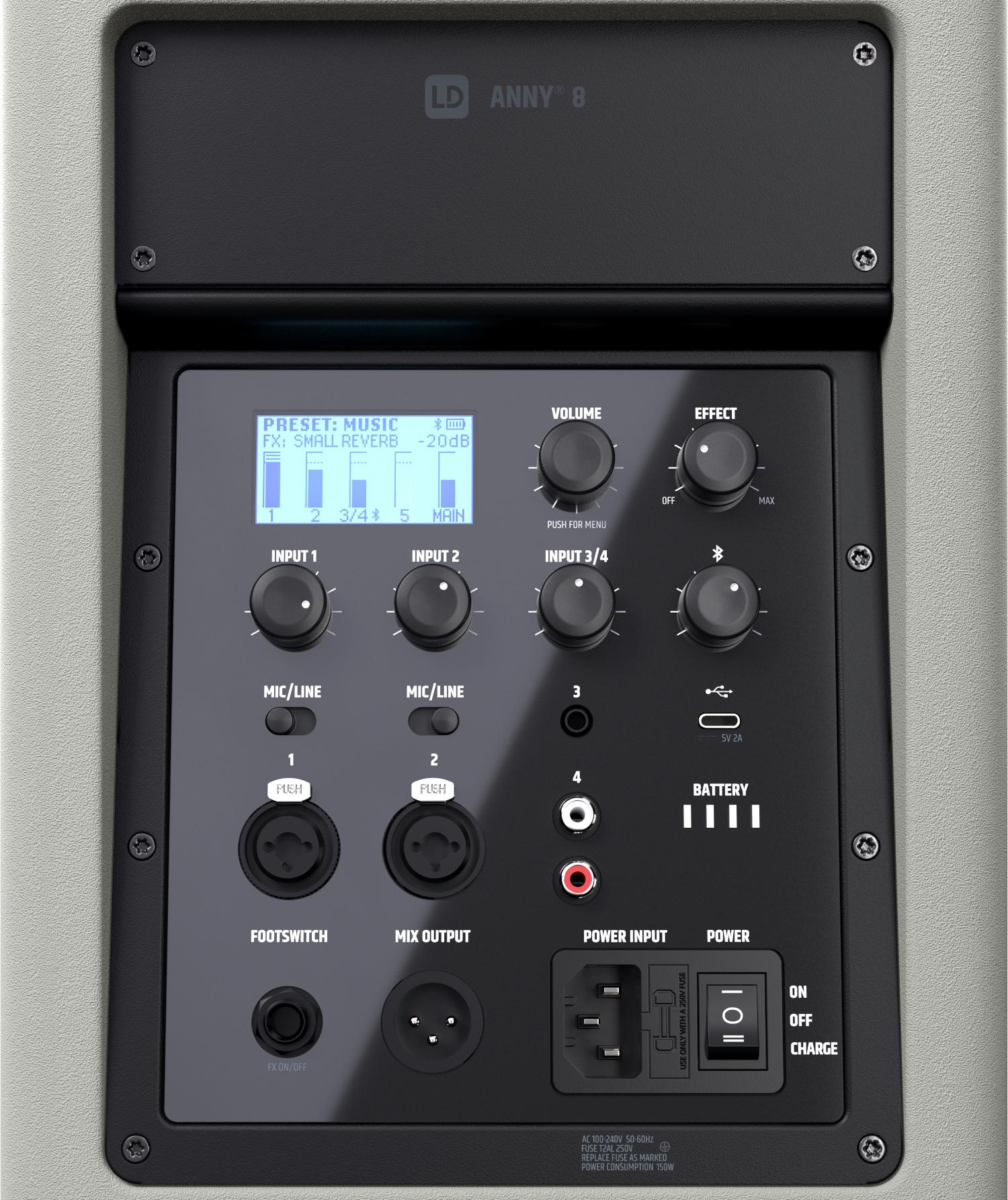 B Stock : LD Systems ANNY 8 Battery powered PA Speaker in Grey - 003 - LDANNY8G_6.jpg