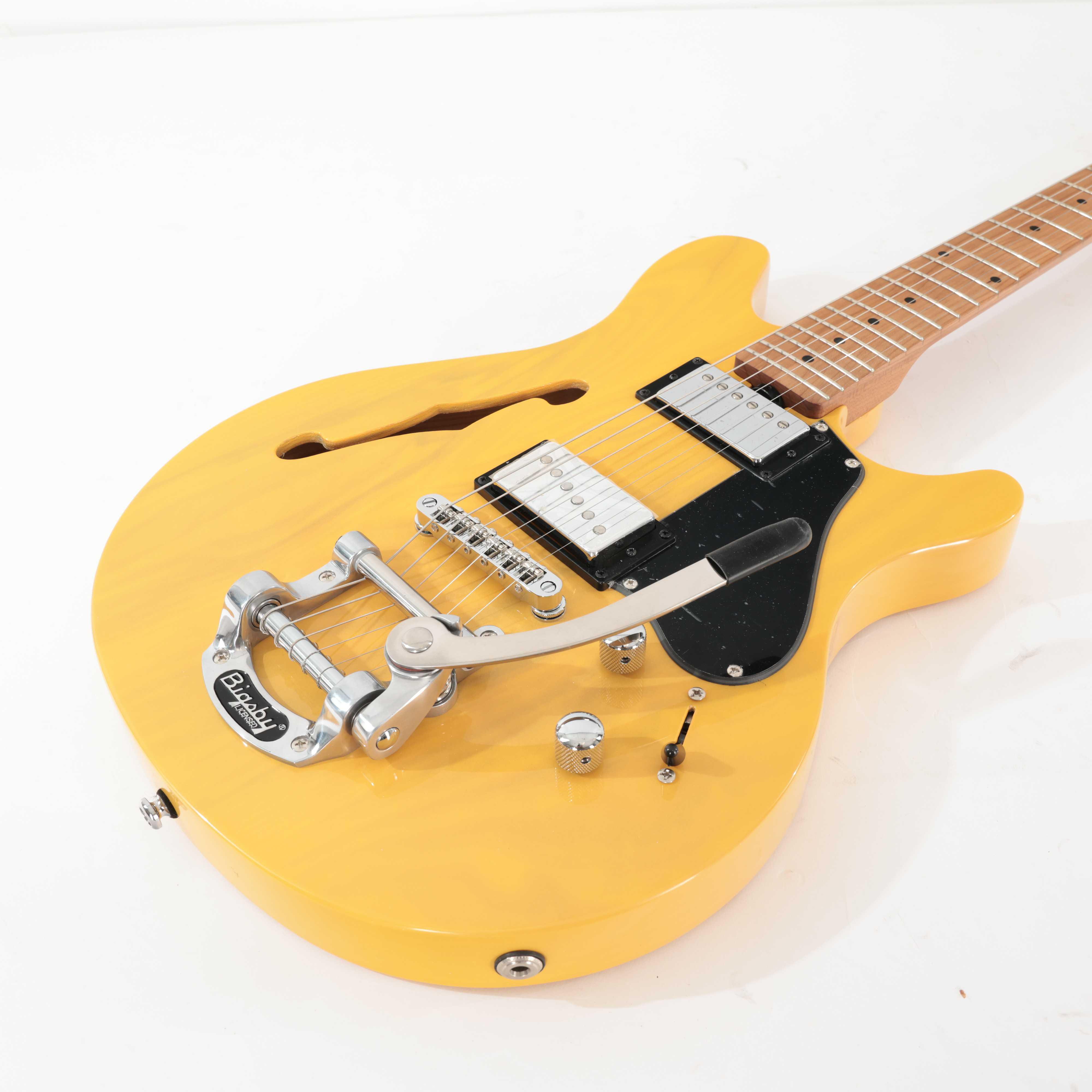 B Stock : Sterling by Music Man Valentine Chambered Bigsby Semi-Hollow Electric Guitar in Butterscotch - 002 - B-STJV60CBB-0002 (5).jpg
