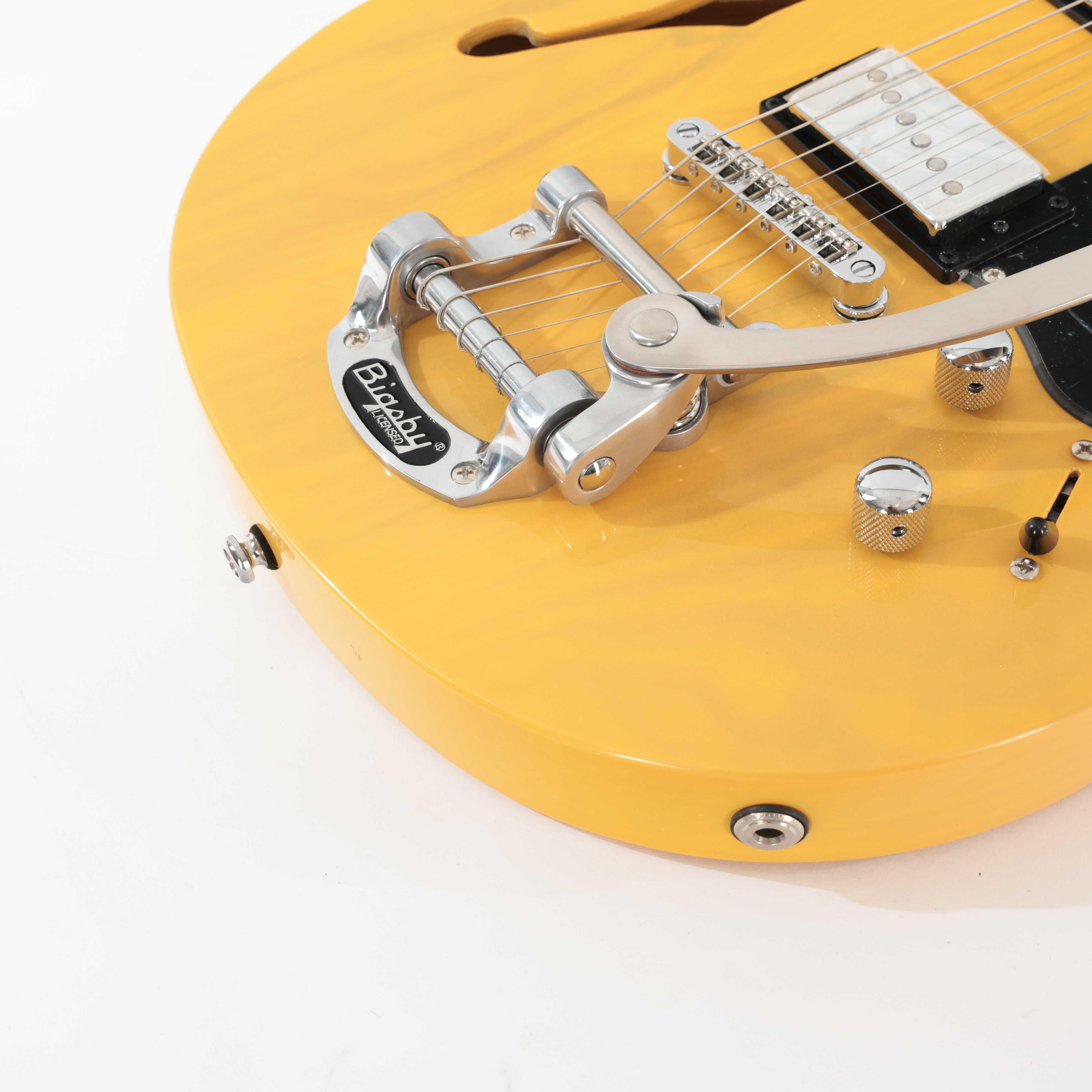 B Stock : Sterling by Music Man Valentine Chambered Bigsby Semi-Hollow Electric Guitar in Butterscotch - 002 - B-STJV60CBB-0002 (7).jpg