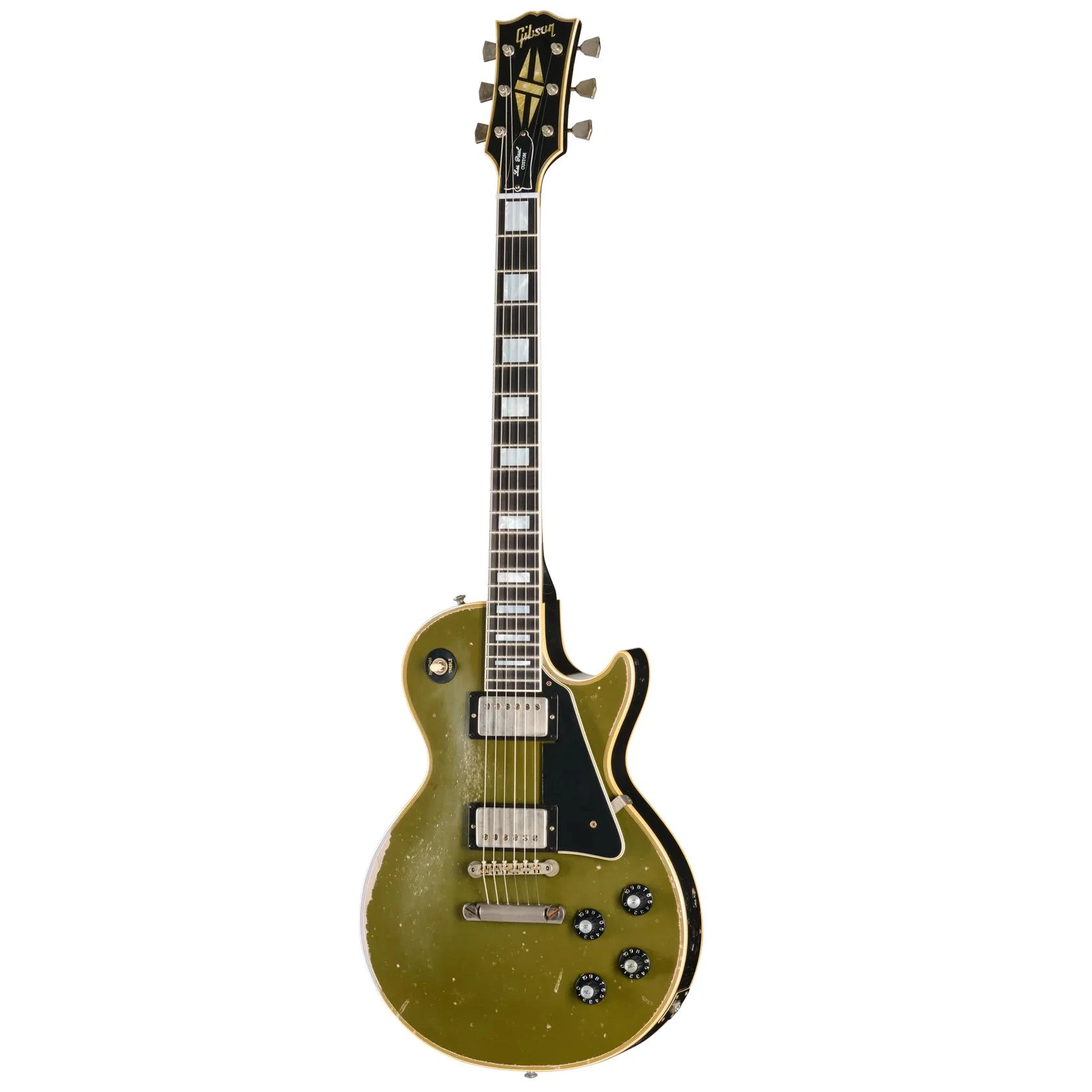 Gibson Custom LE 1968 Les Paul Custom Reissue, Heavy Aged, Olive Drab Top - LPC6826LE23256-2.jpg