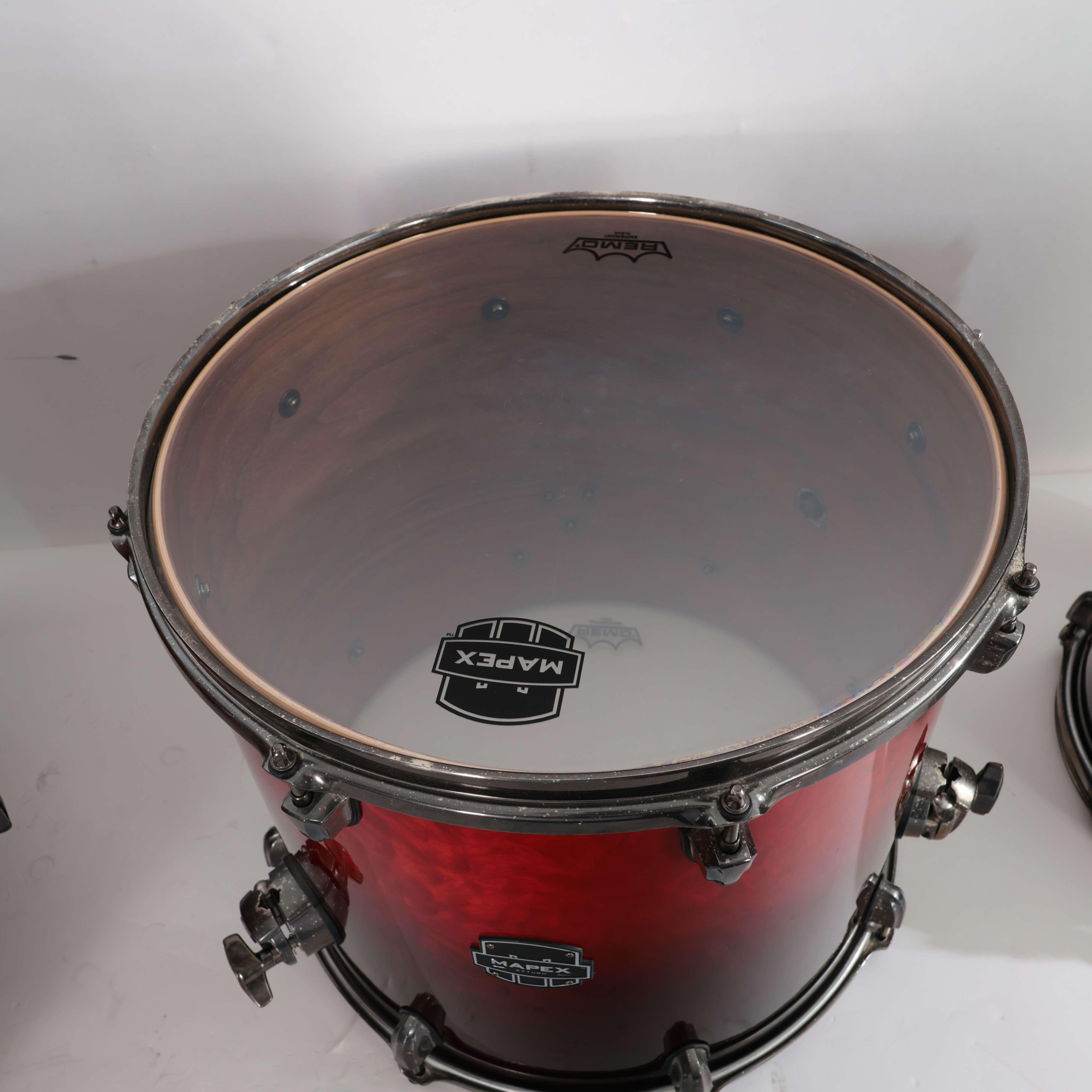 Second Hand Mapex Saturn V 10,12,16,22 In Black To Red Fade E/ Floor Tom Legs And Tom Mounts #022 - SH-243-0022 (6).jpg