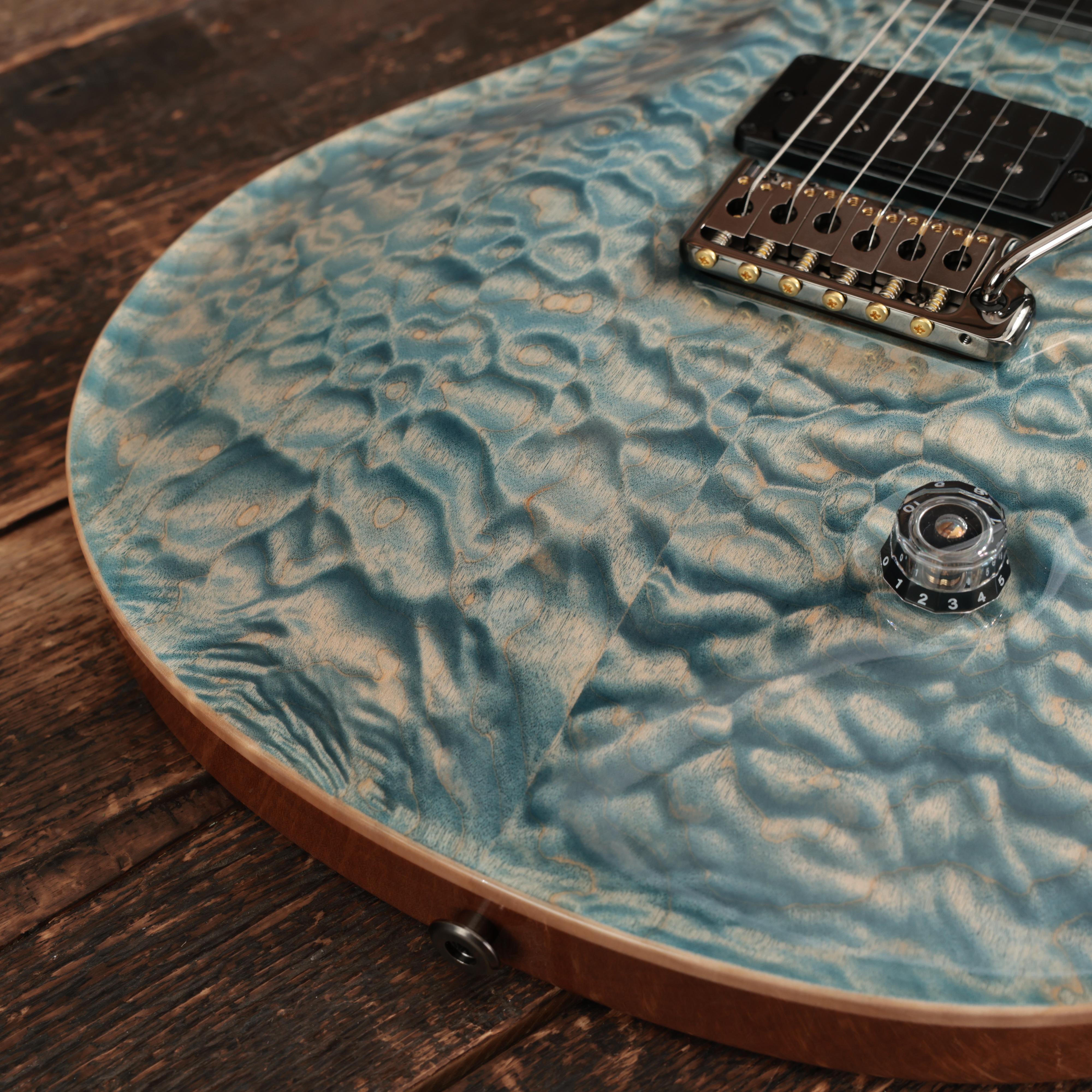 PRS Custom 24 Artist Quilt Electric Guitar in Faded Indigo with Korean Awabi Birds - 0427360 (10).JPG