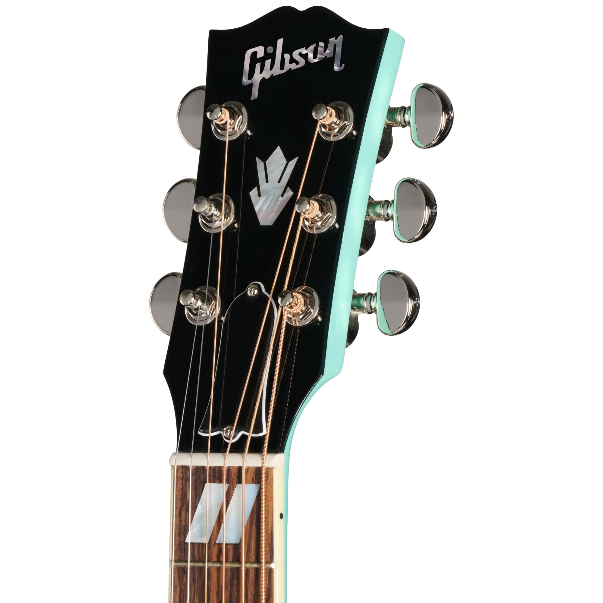 Gibson Hummingbird Standard Left-handed Electro Acoustic Guitar with Baggs HiFi DNA in Southwestern Turquiose - MCSSHBHFSWTL_5_Headstock.jpg