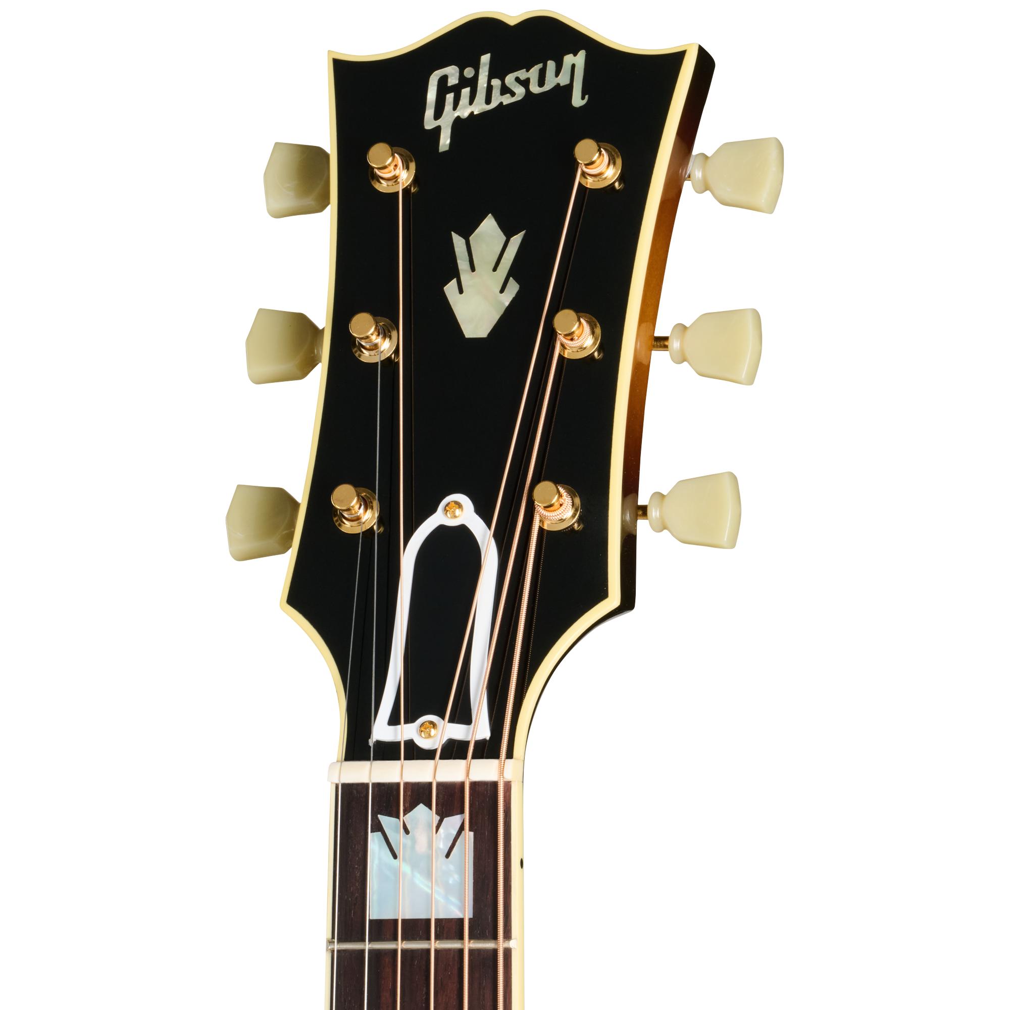 Gibson SJ-200 Original Left-handed Electro Acoustic Guitar with Baggs HiFi DNA in Vintage Sunburst - OCJB20HFVSL_5_Headstock.jpg