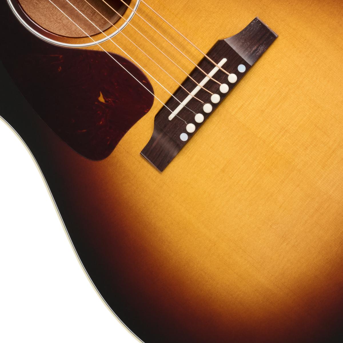 Gibson J-45 Standard Left-handed Electro Acoustic Guitar with Baggs HiFi DNA in Vintage Sunburst - MCRS45HFVSL_8_Bridge-1200x1200-28e5ebb.jpg
