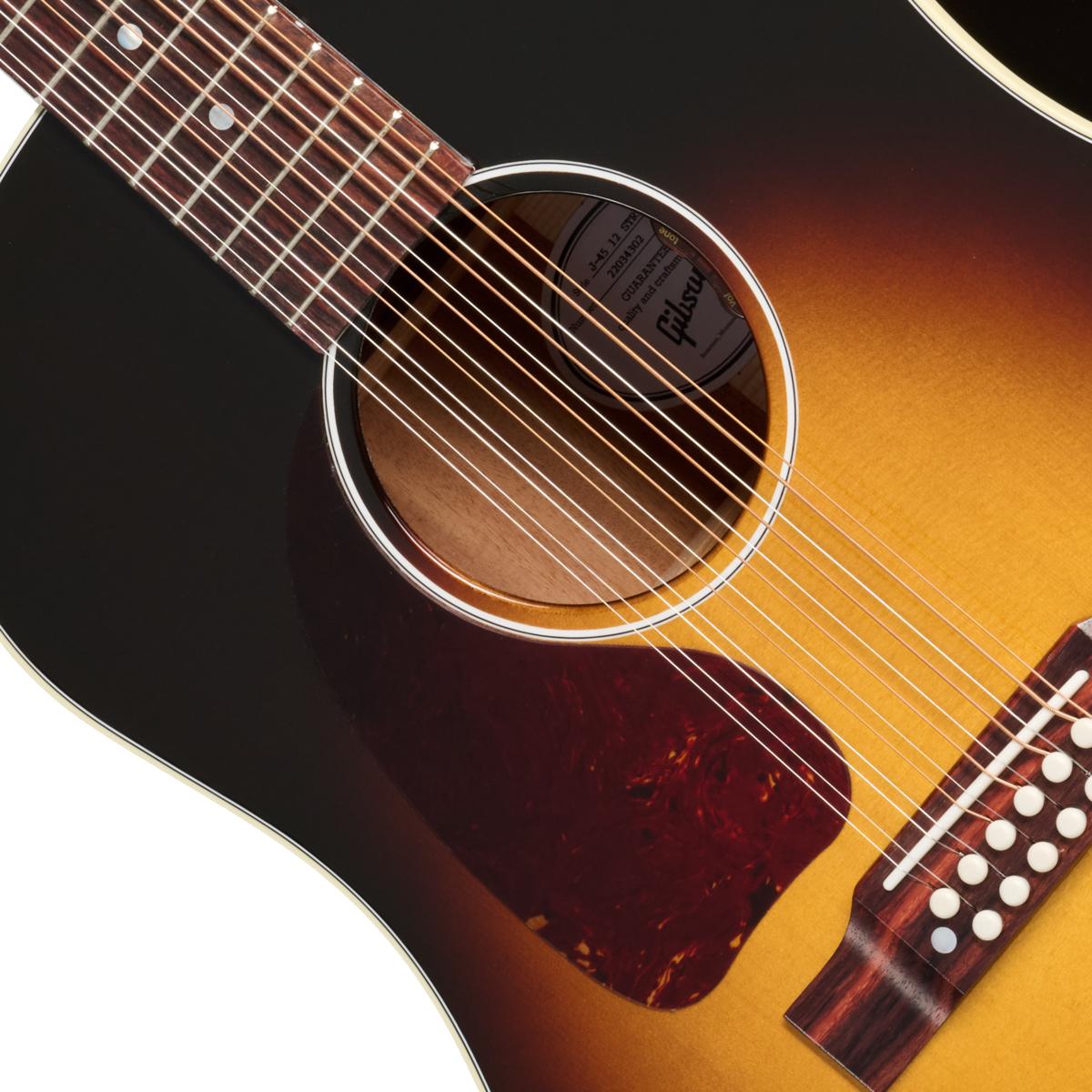 Gibson J-45 Standard 12-String Left-handed Electro Acoustic Guitar with Baggs HiFi DNA in Vintage Sunburst - MCRS4512HFVSL_7_SoundHole-1200x1200-28e5ebb.jpg