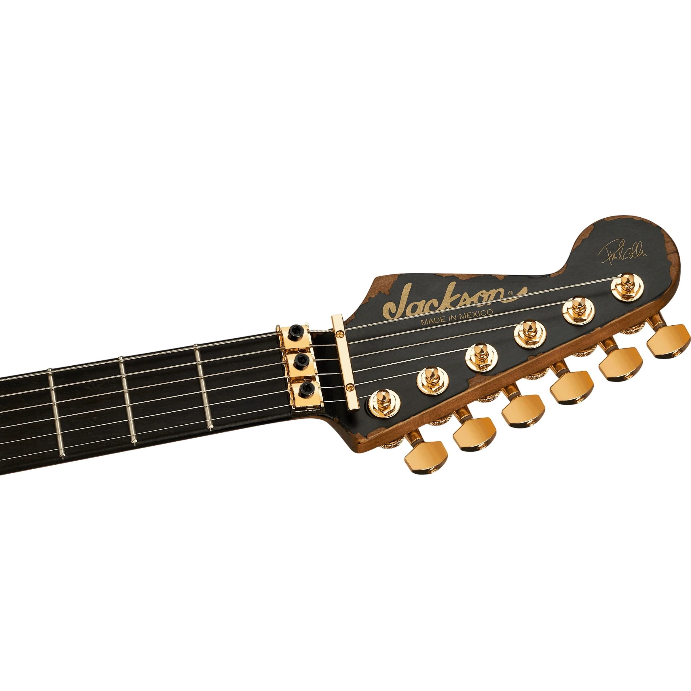Jackson Pro Series Phil Collen Signature PC1-E Electric Guitar in Worn Black - 2913062503-Headstock.jpg