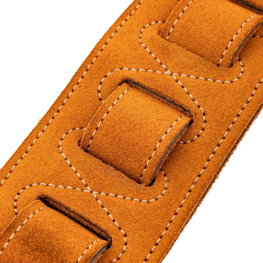 Levys Sunbird Multi Layer Leather Dark Brown Hummingbird Guitar Strap - M4HB-DBR (3).jpg
